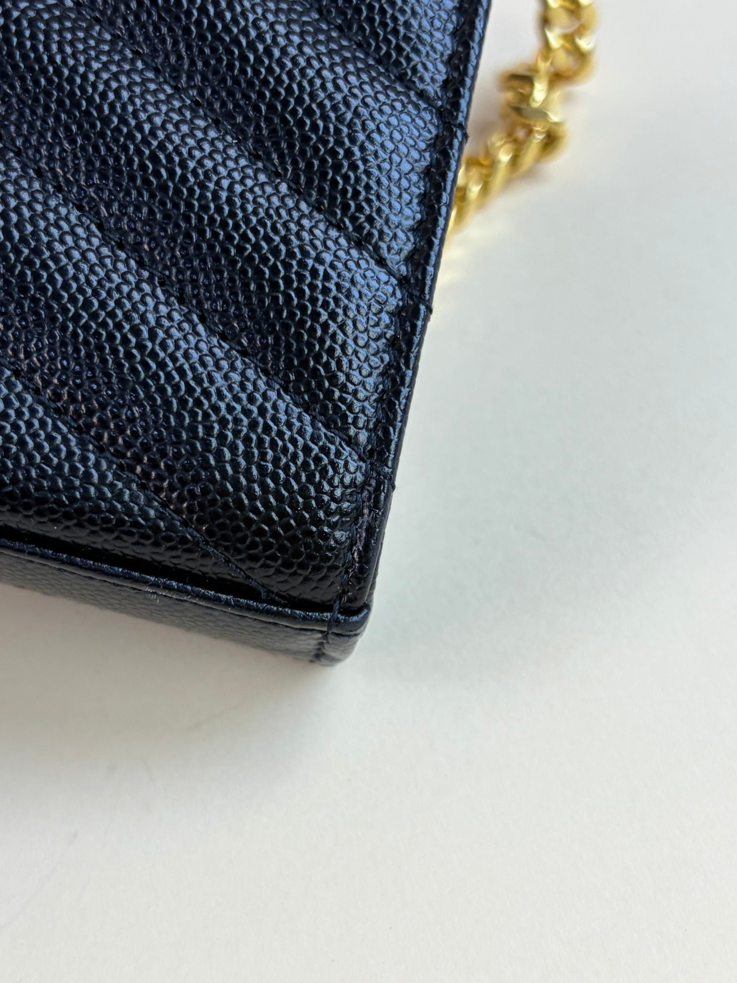YSL Black Cassandre Wallet on Chain