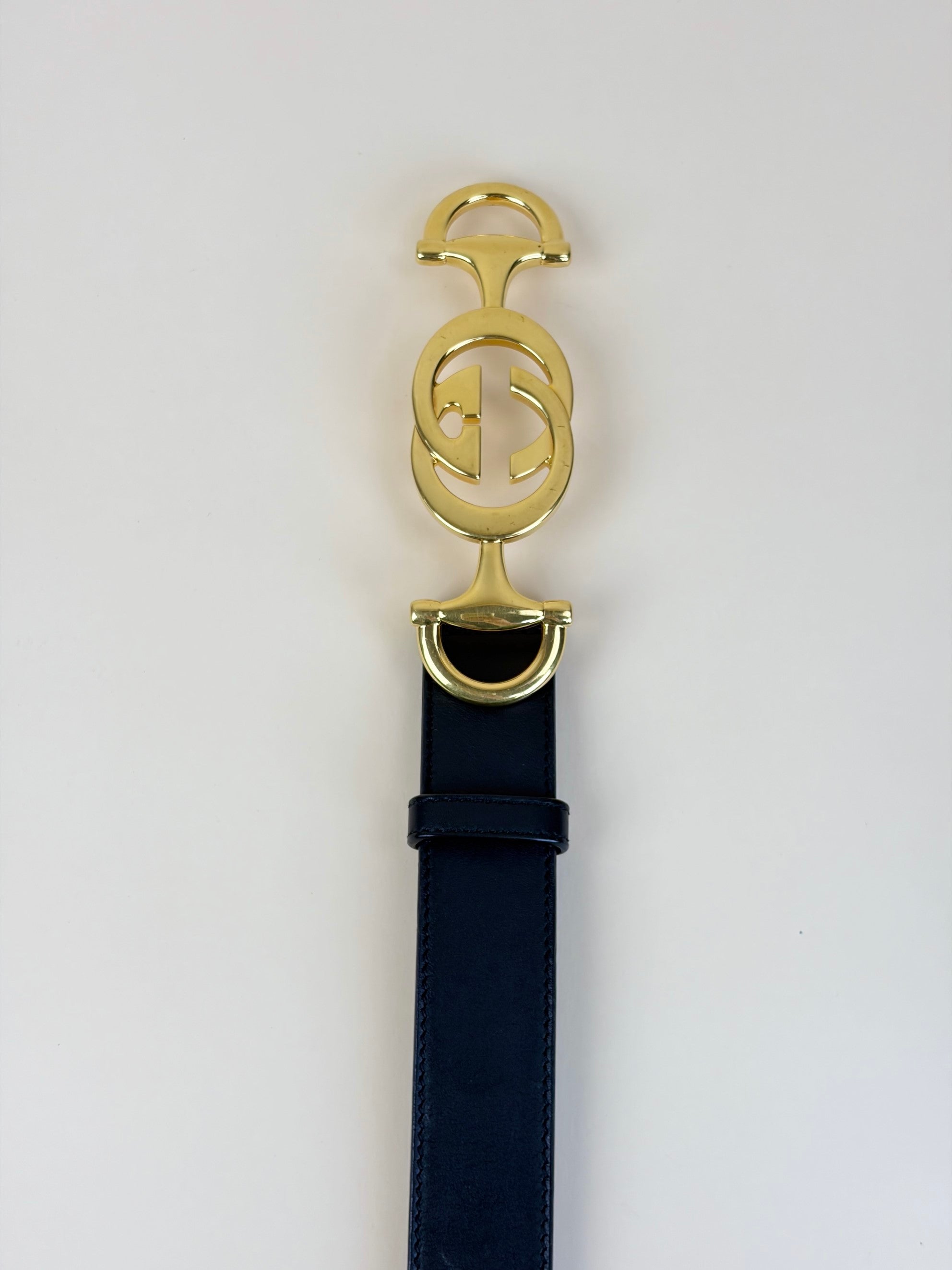 Gucci Black Zumi Buckle Belt 34