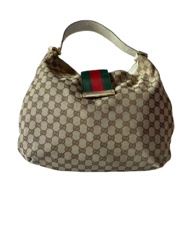 Gucci Ebony GG Web Hobo Shoulder Bag