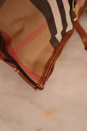 Burberry Brown House Check Bridle Tote Bag