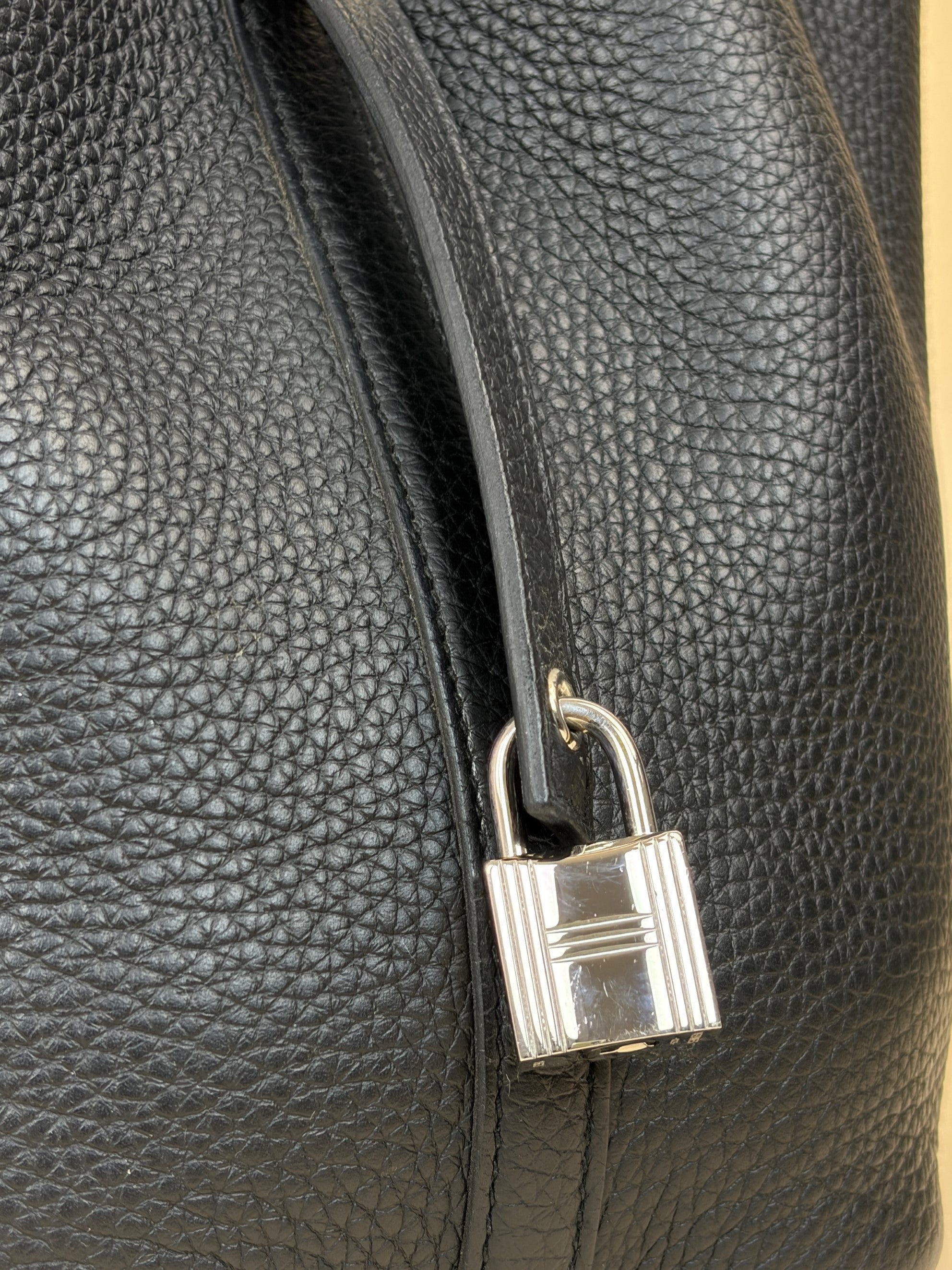 Hermes picotin lock 18 clemence leather noir