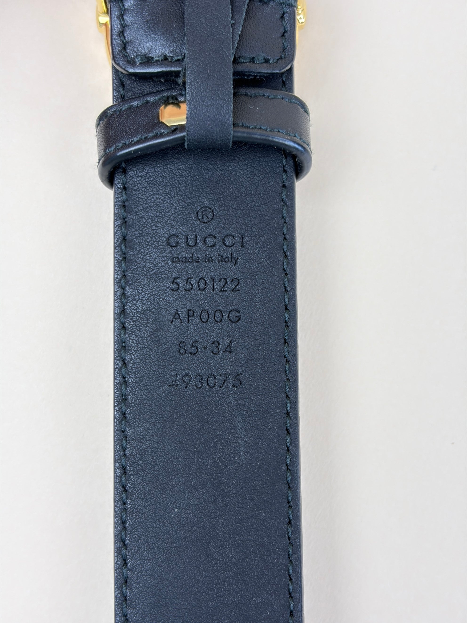 Gucci Black Zumi Buckle Belt 34