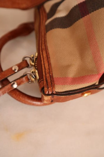 Burberry Brown House Check Bridle Tote Bag