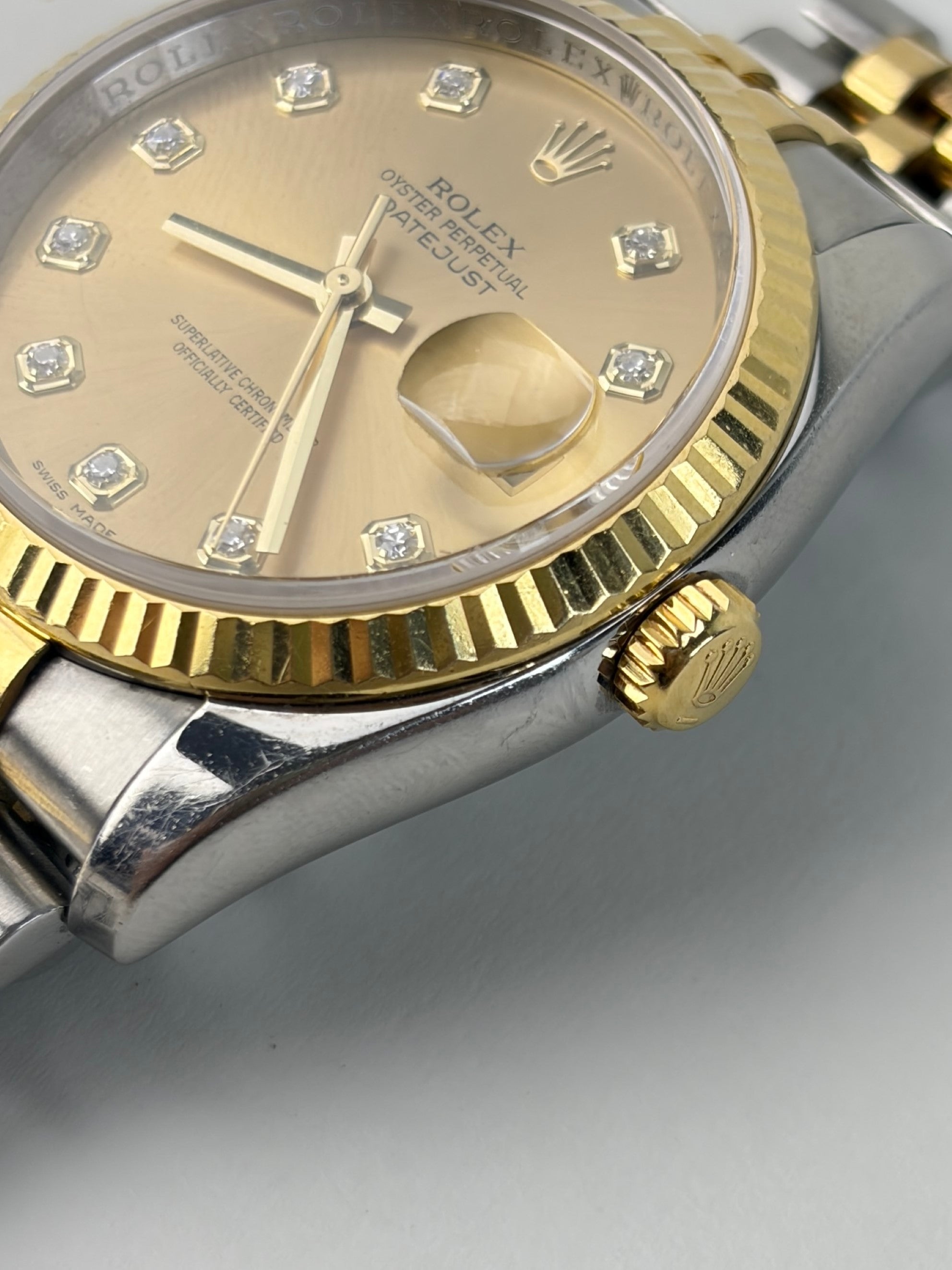Rolex Oystersteel & Gold Datejust diamond dial 36mm Watch