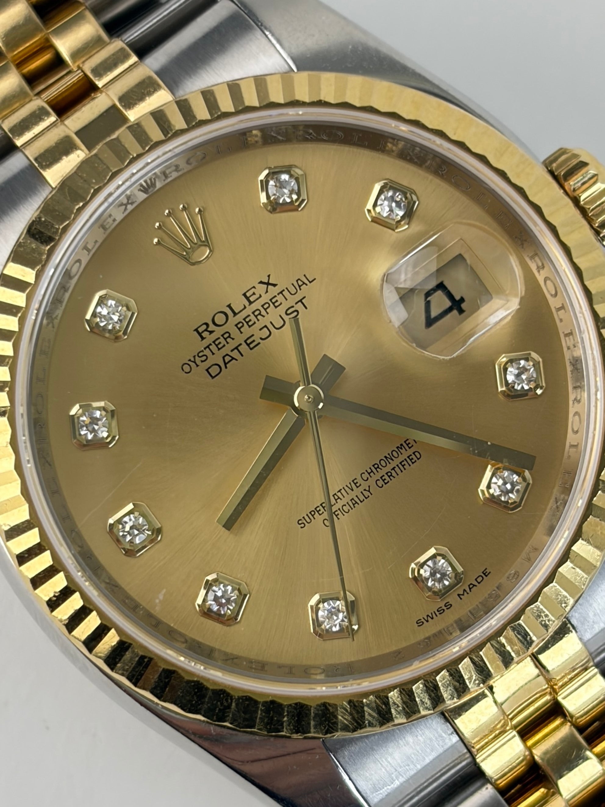 Rolex Oystersteel & Gold Datejust diamond dial 36mm Watch