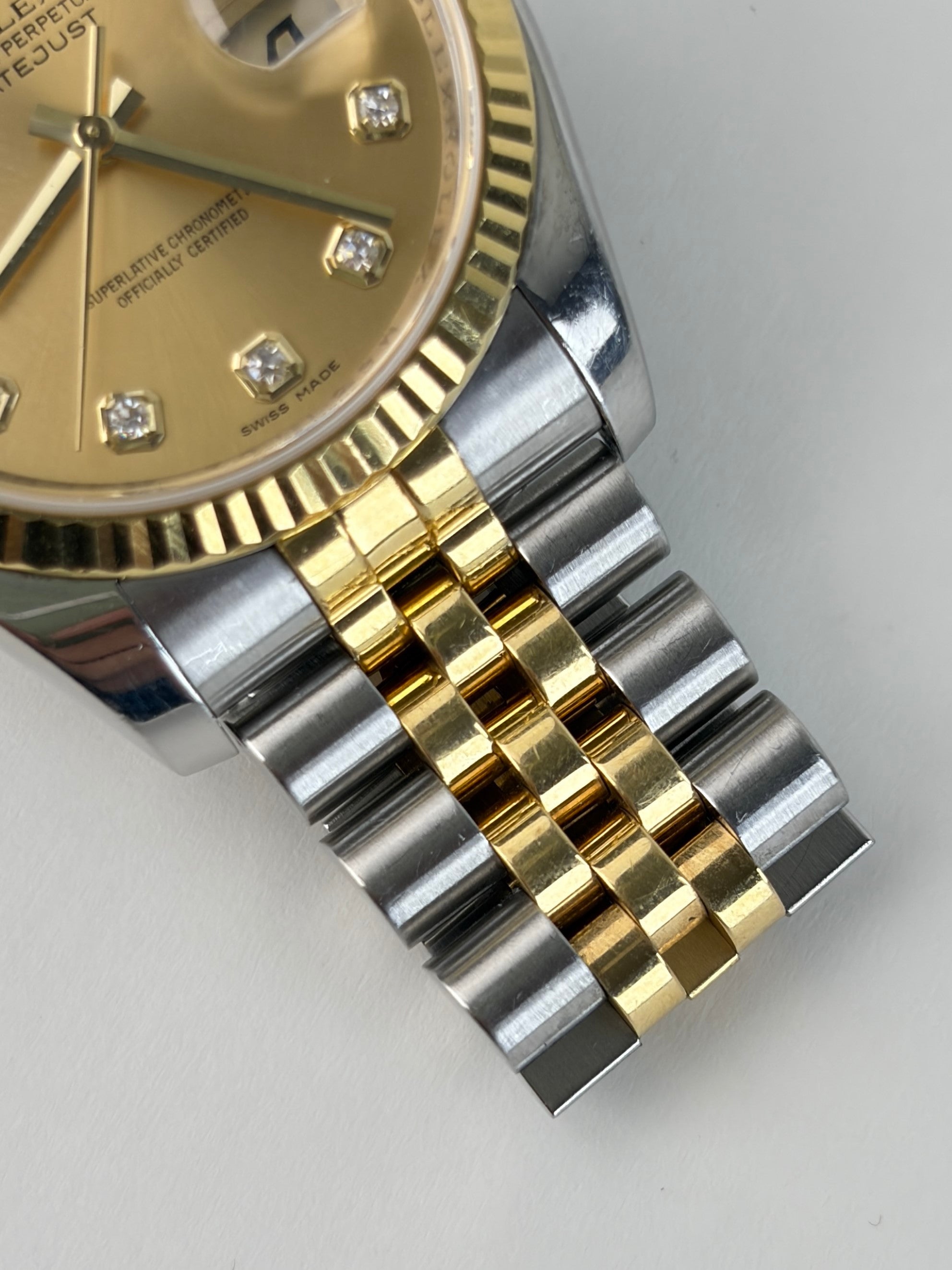 Rolex Oystersteel & Gold Datejust diamond dial 36mm Watch
