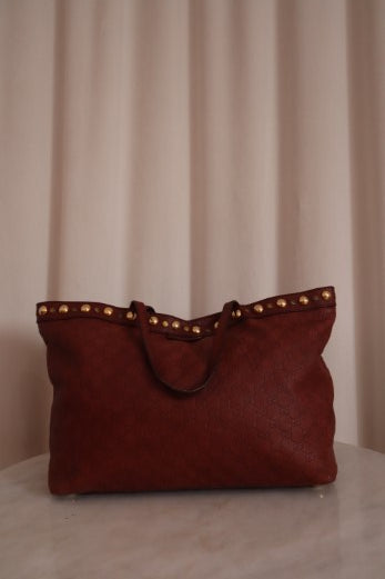 Gucci Burgundy GG Babouska Tote Bag