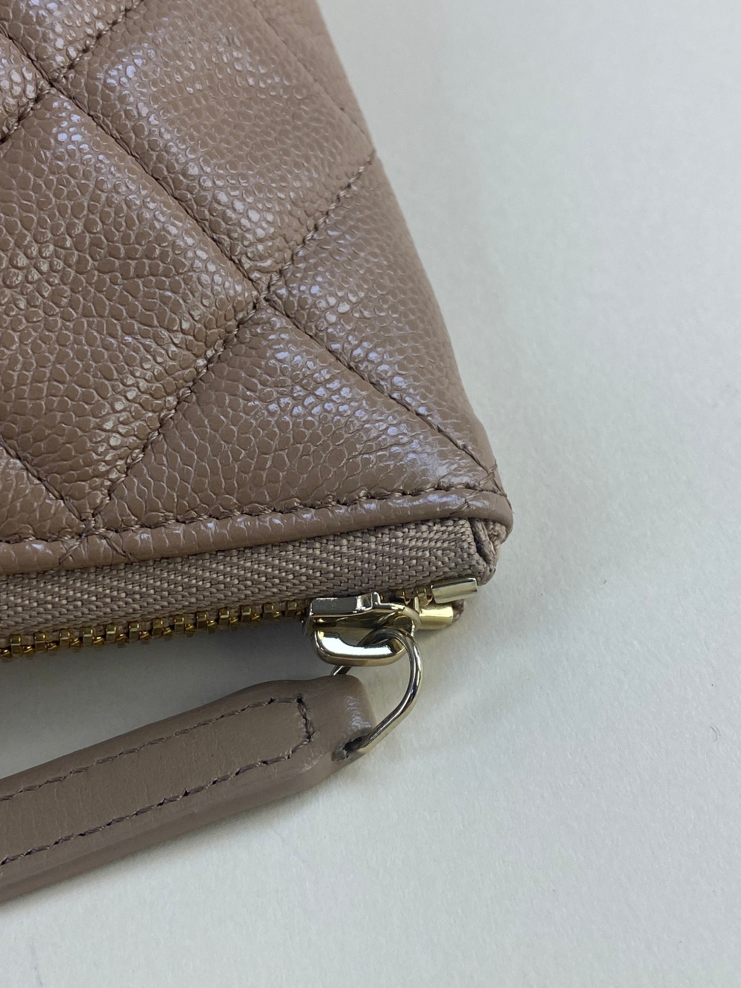 Chanel Camel Classic Zipped Medium Pouch