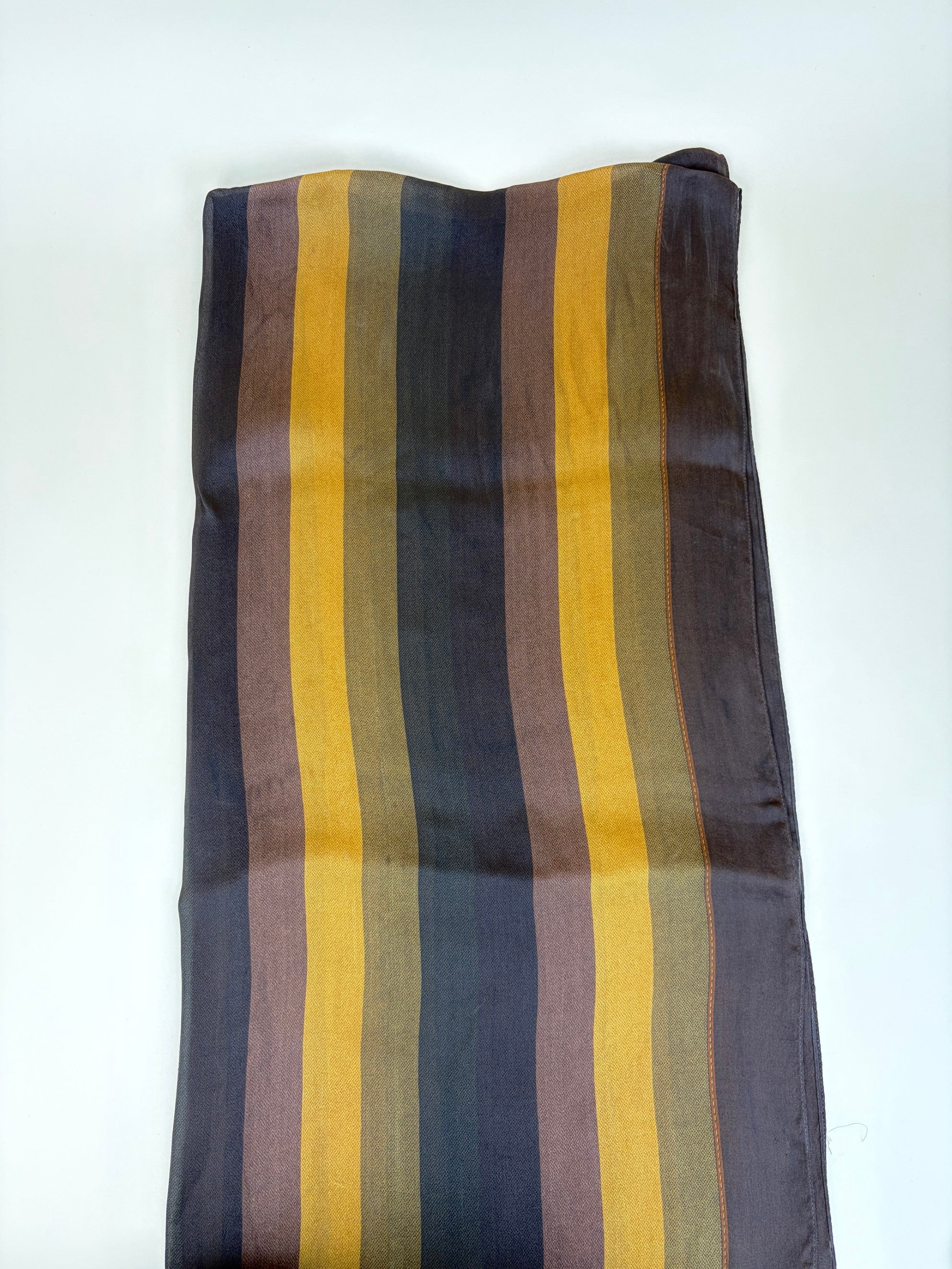 Fendi Bicolor Striped Long Silk Scarf