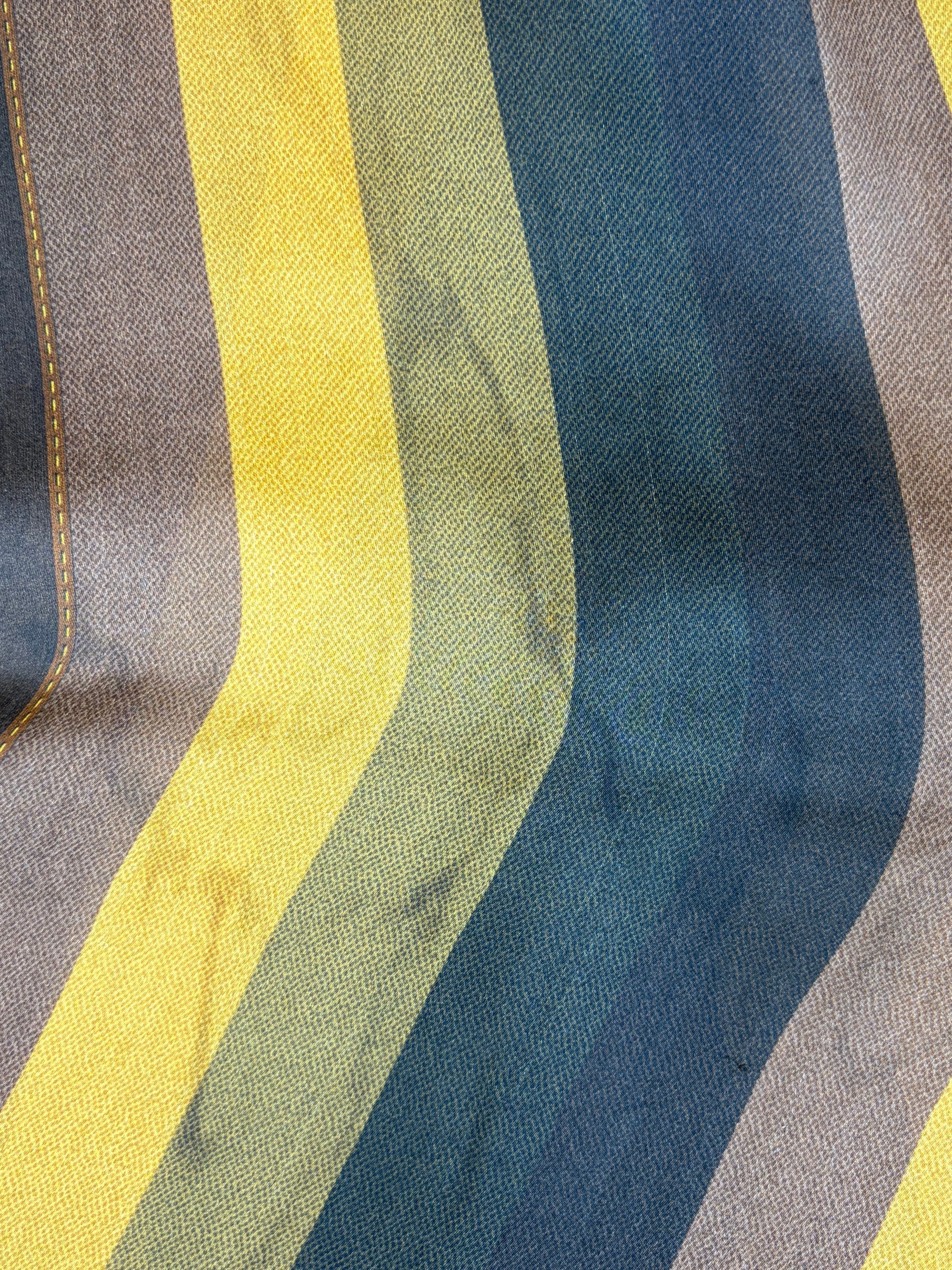 Fendi Bicolor Striped Long Silk Scarf