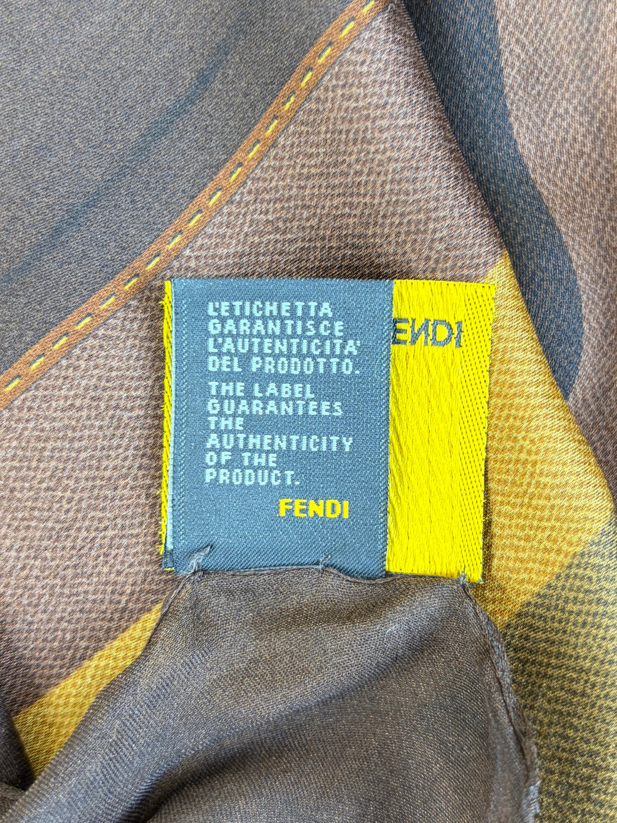 Fendi Bicolor Striped Long Silk Scarf