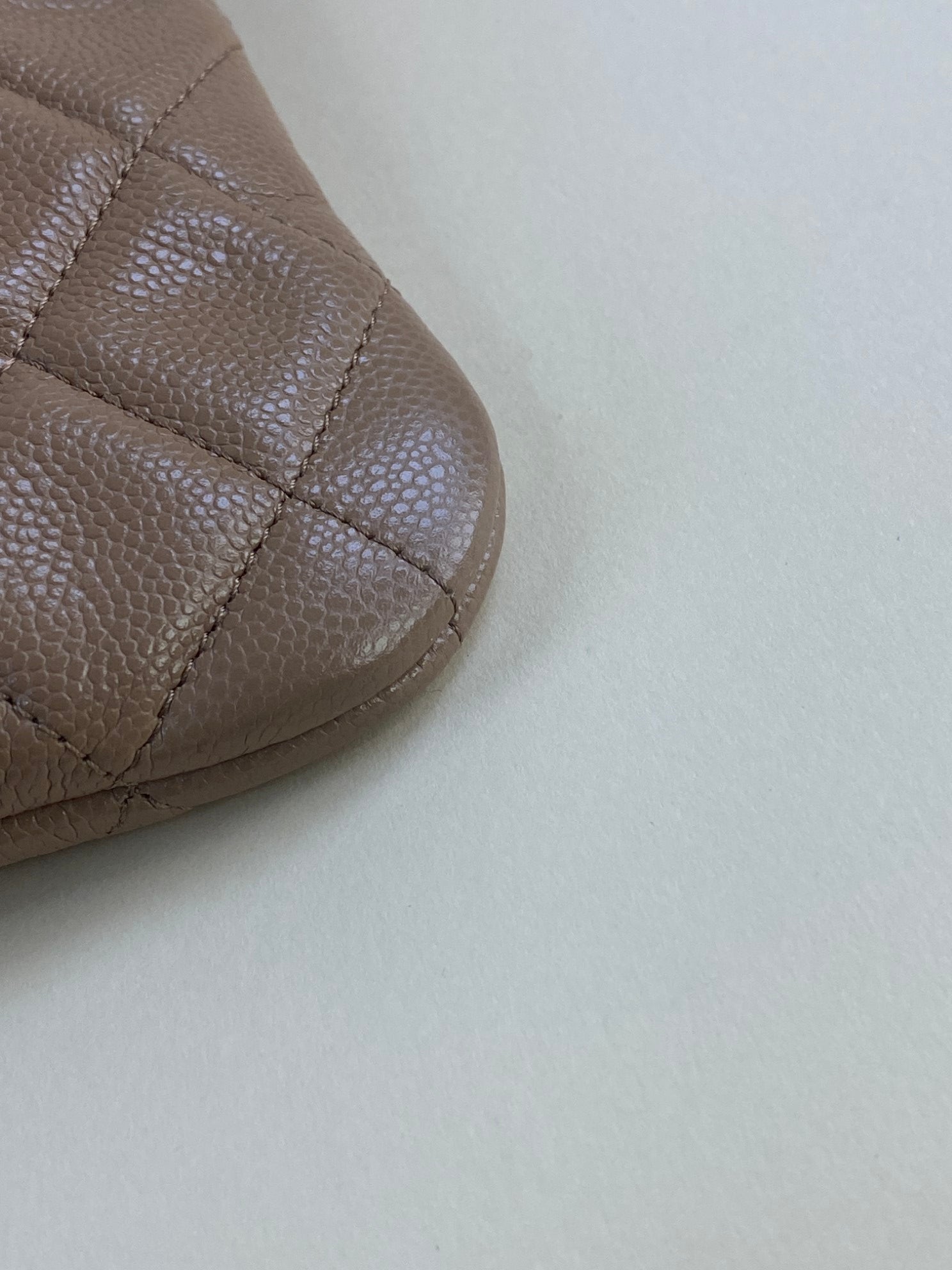 Chanel Camel Classic Zipped Medium Pouch