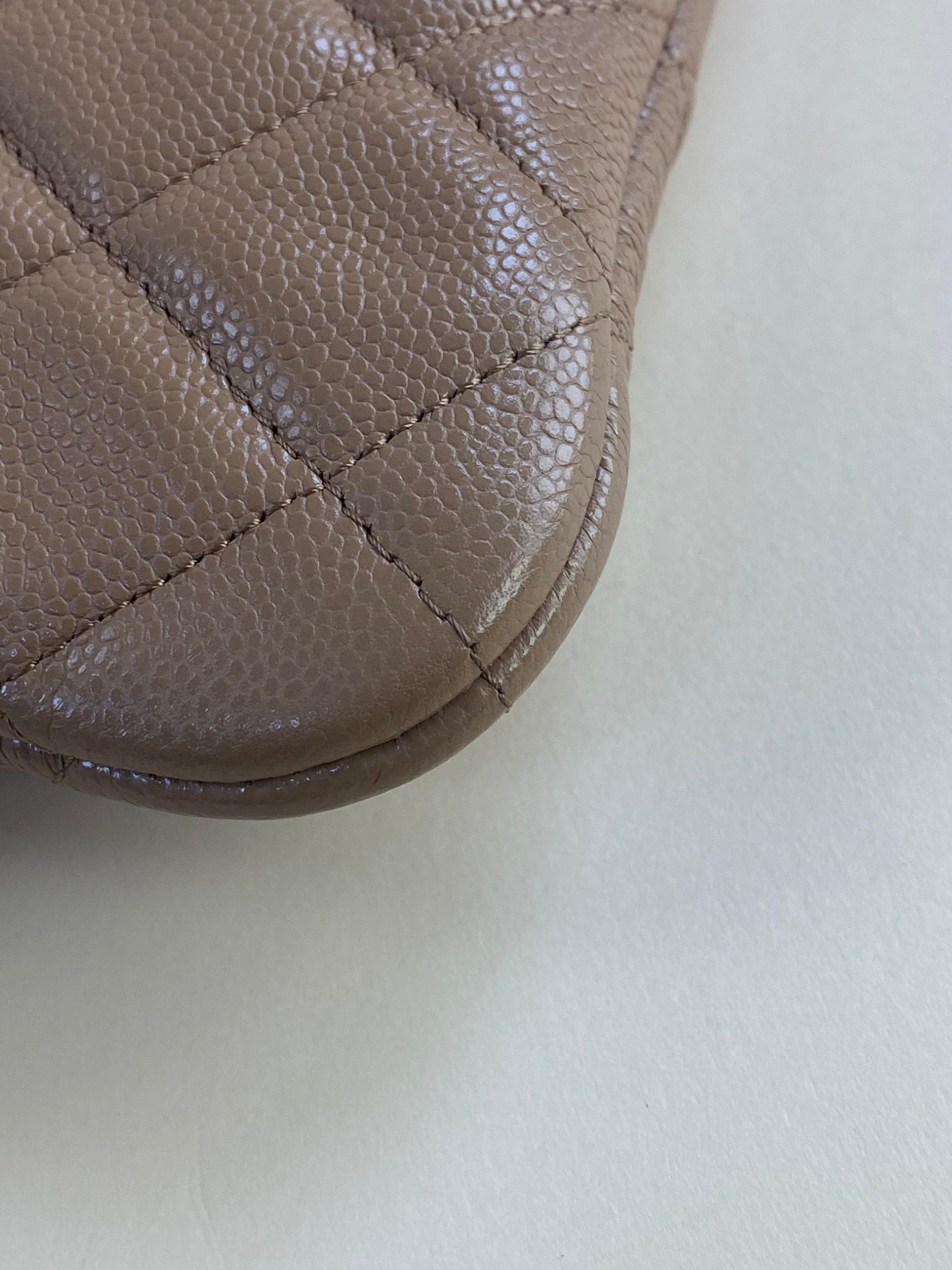 Chanel Camel Classic Zipped Medium Pouch