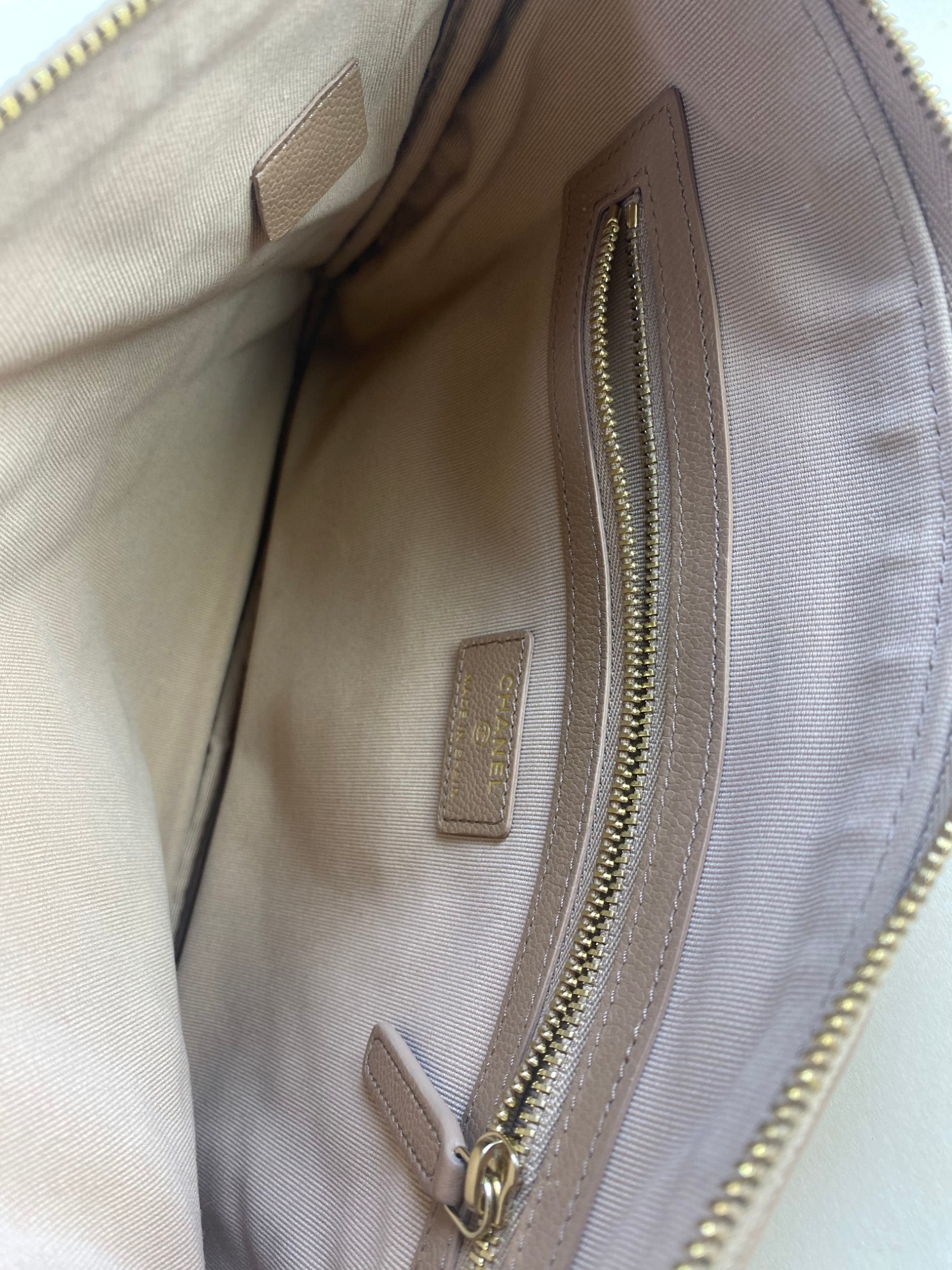 Prada Metallic Gold Vitello Daino Side Pocket Shoulder Bag