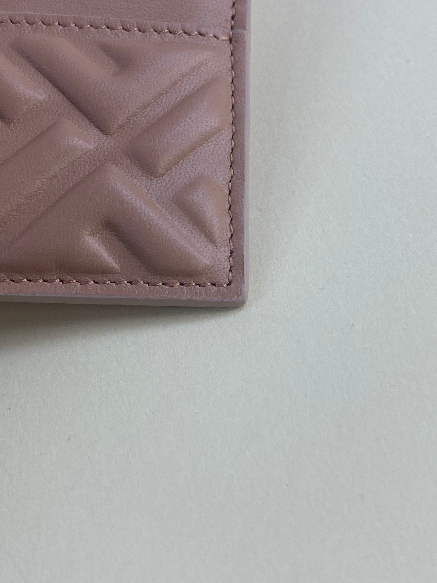 Fendi Pink Baguette FF Motif Card Holder