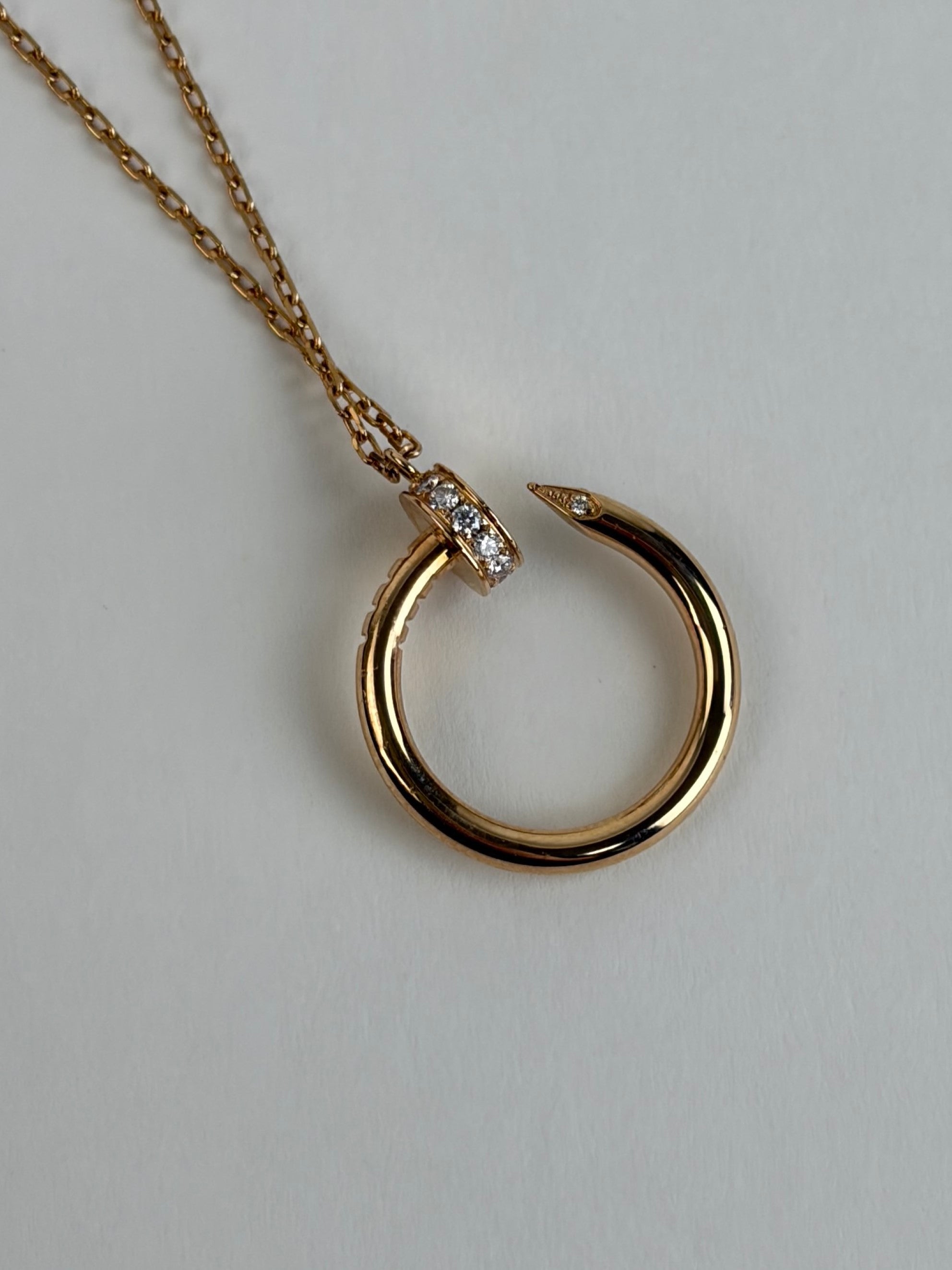 Cartier juste un clou pendant Diamonds rose gold Necklace