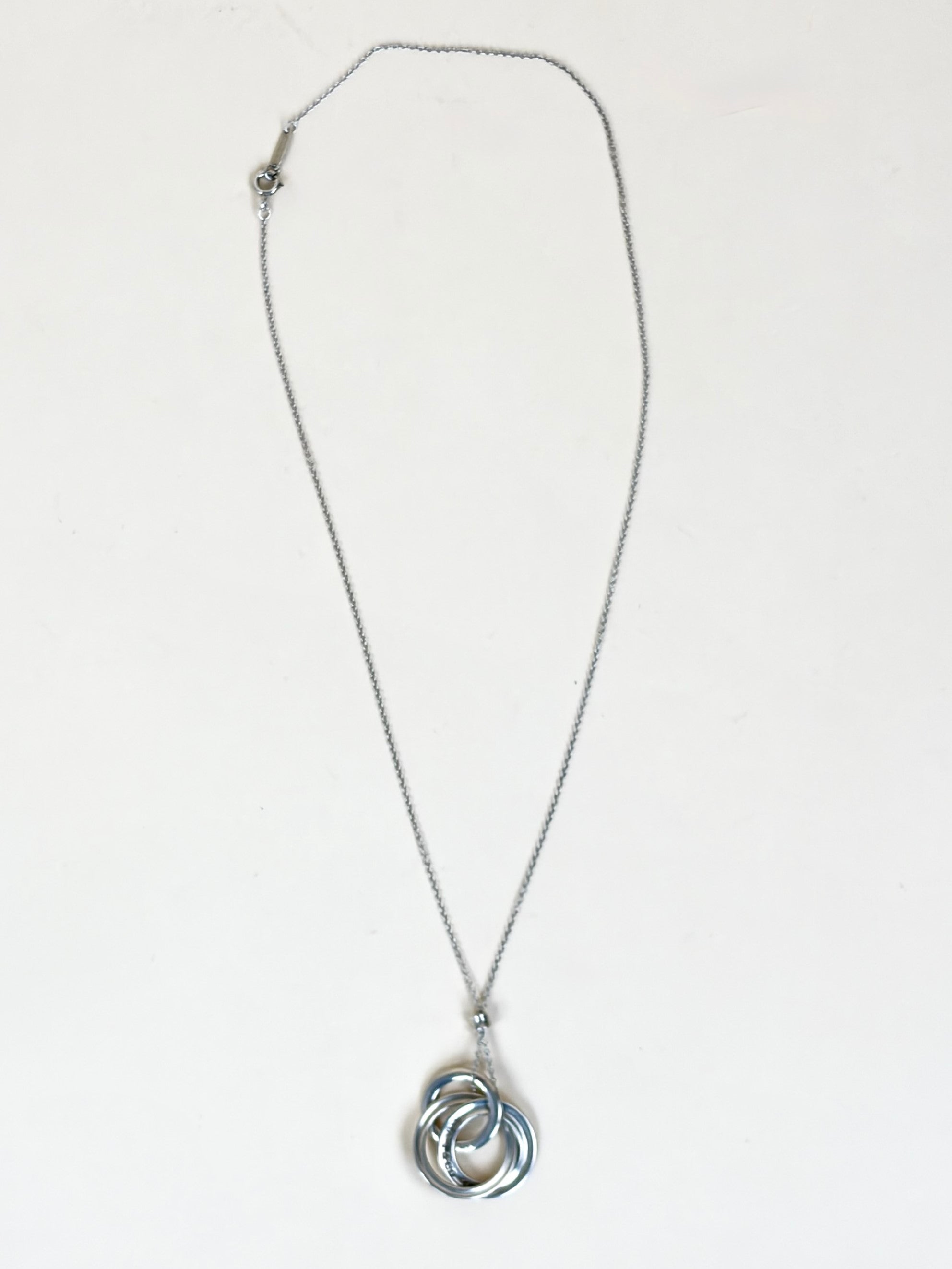 Tiffany & Co Sterling Silver triple interlocking circle pendant necklace in sterling silver
