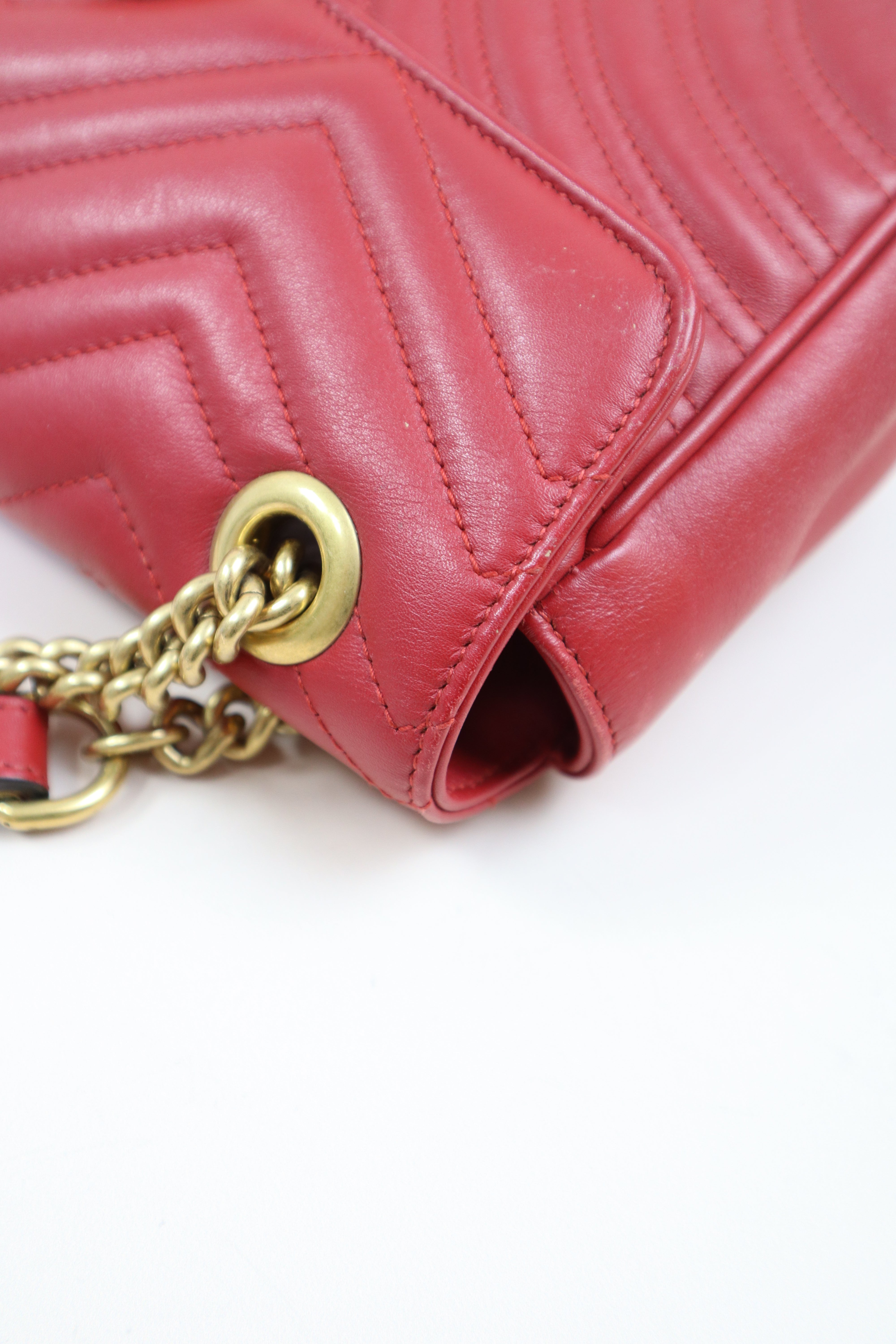 Gucci Red GG Medium Marmont Crossbody Bag