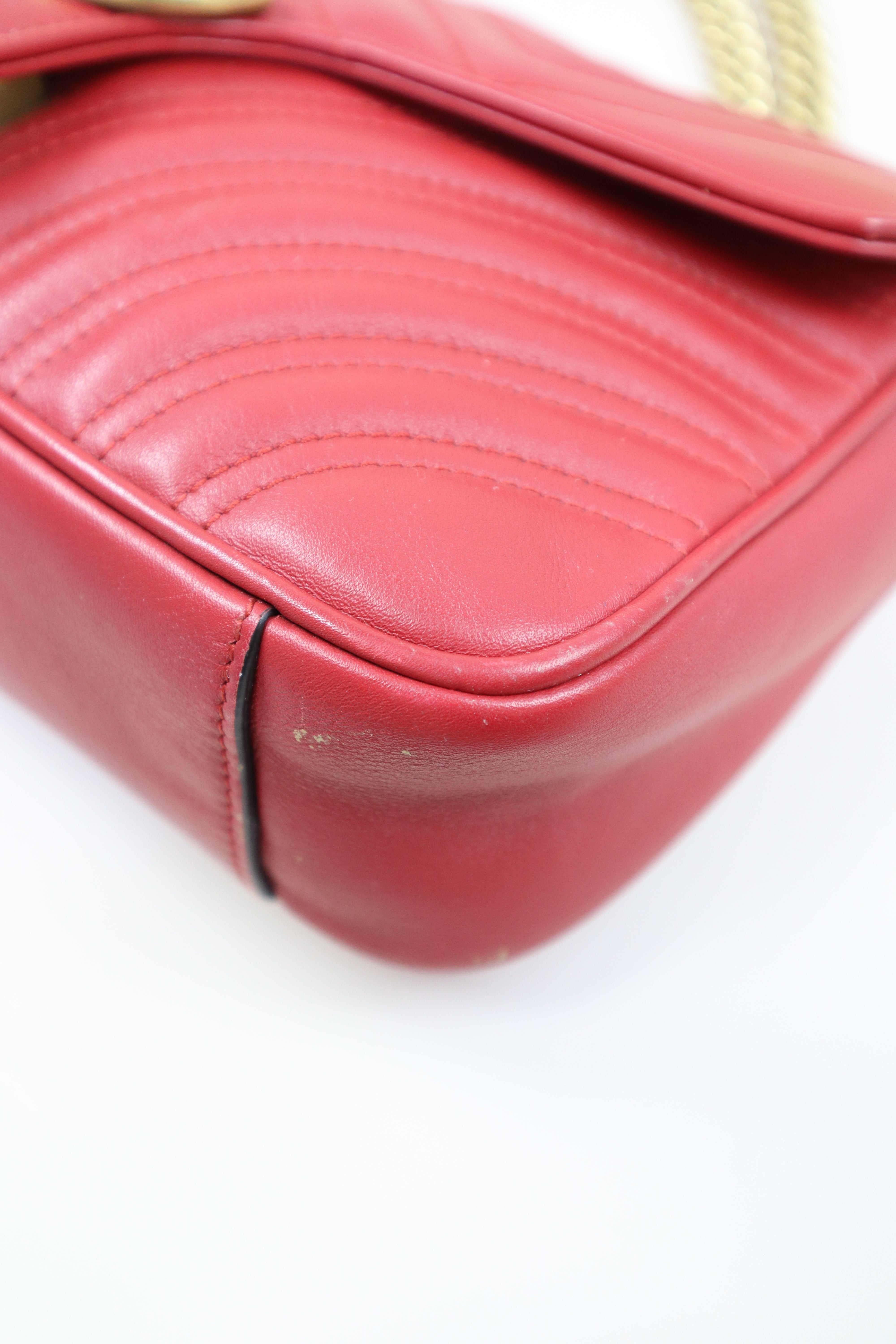 Gucci Red GG Medium Marmont Crossbody Bag