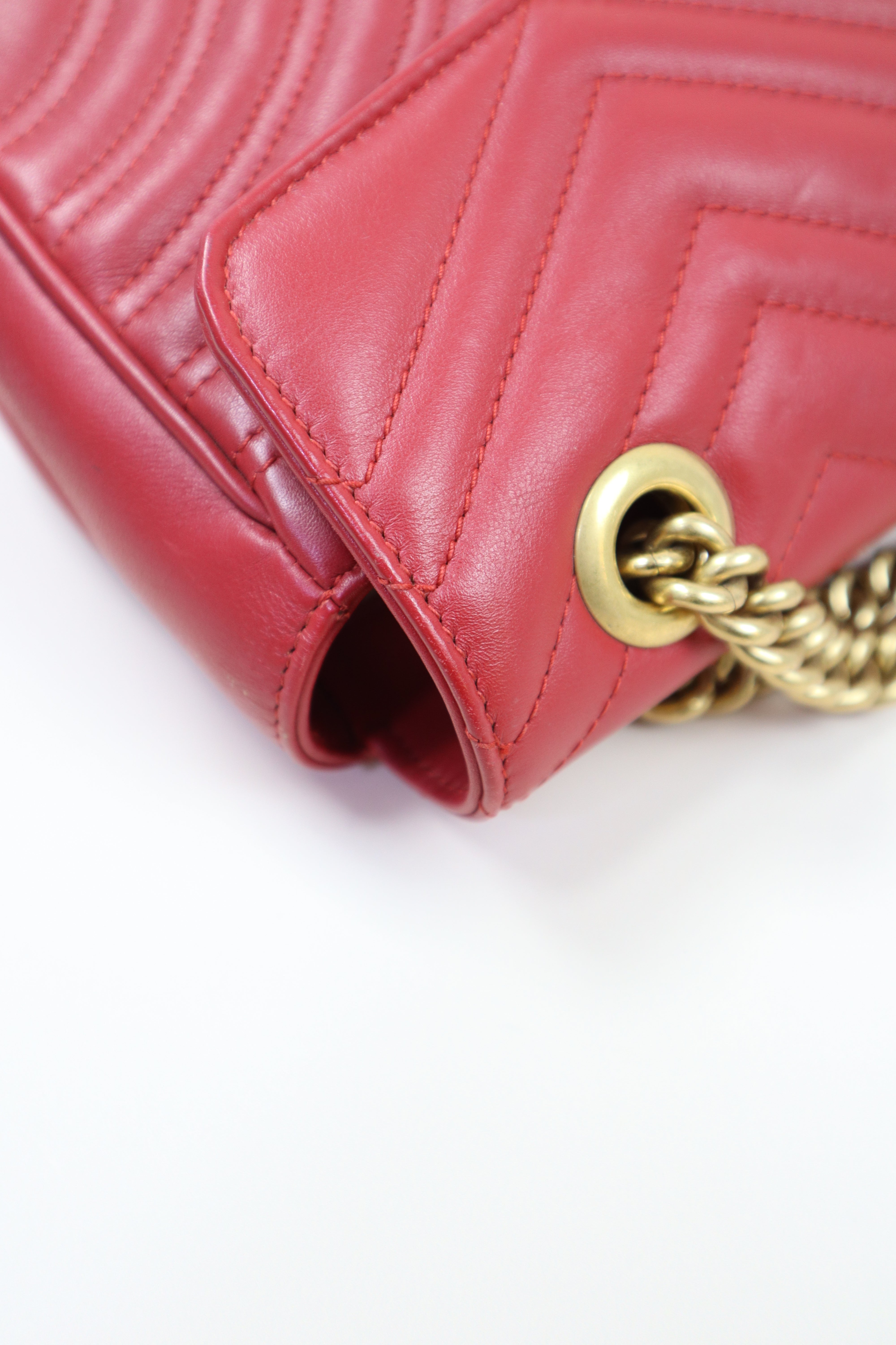 Gucci Red GG Medium Marmont Crossbody Bag