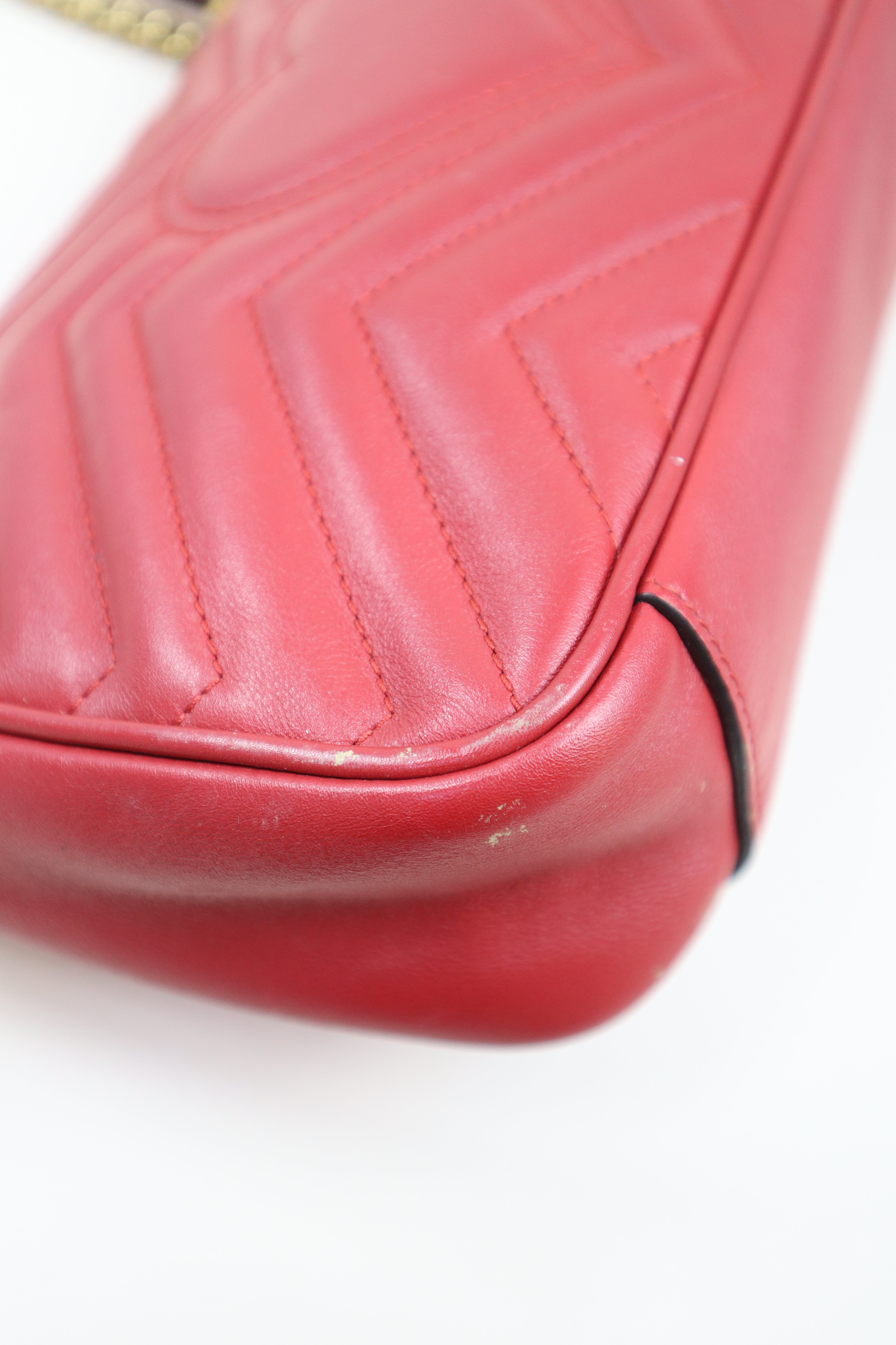 Gucci Red GG Medium Marmont Crossbody Bag