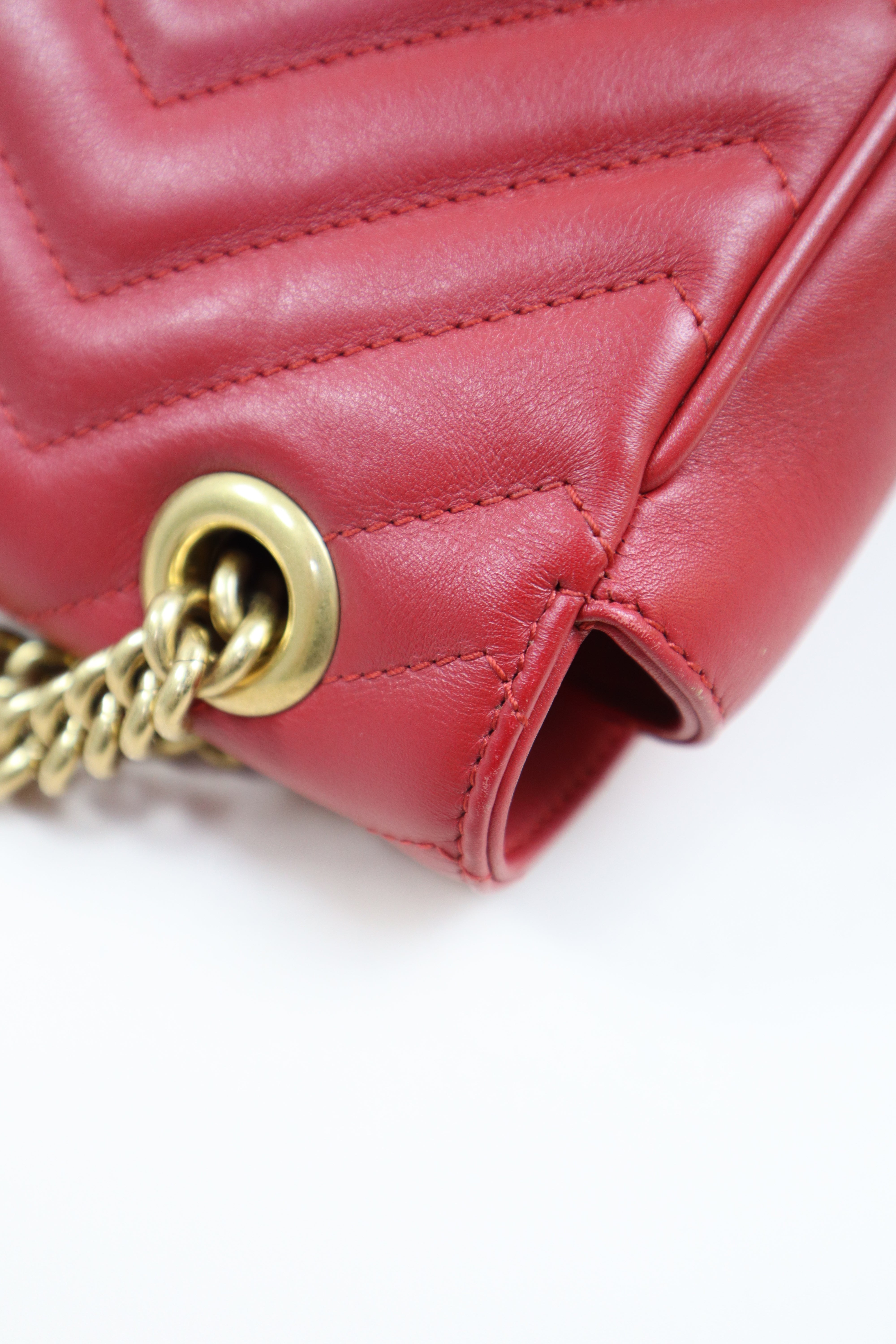 Gucci Red GG Medium Marmont Crossbody Bag