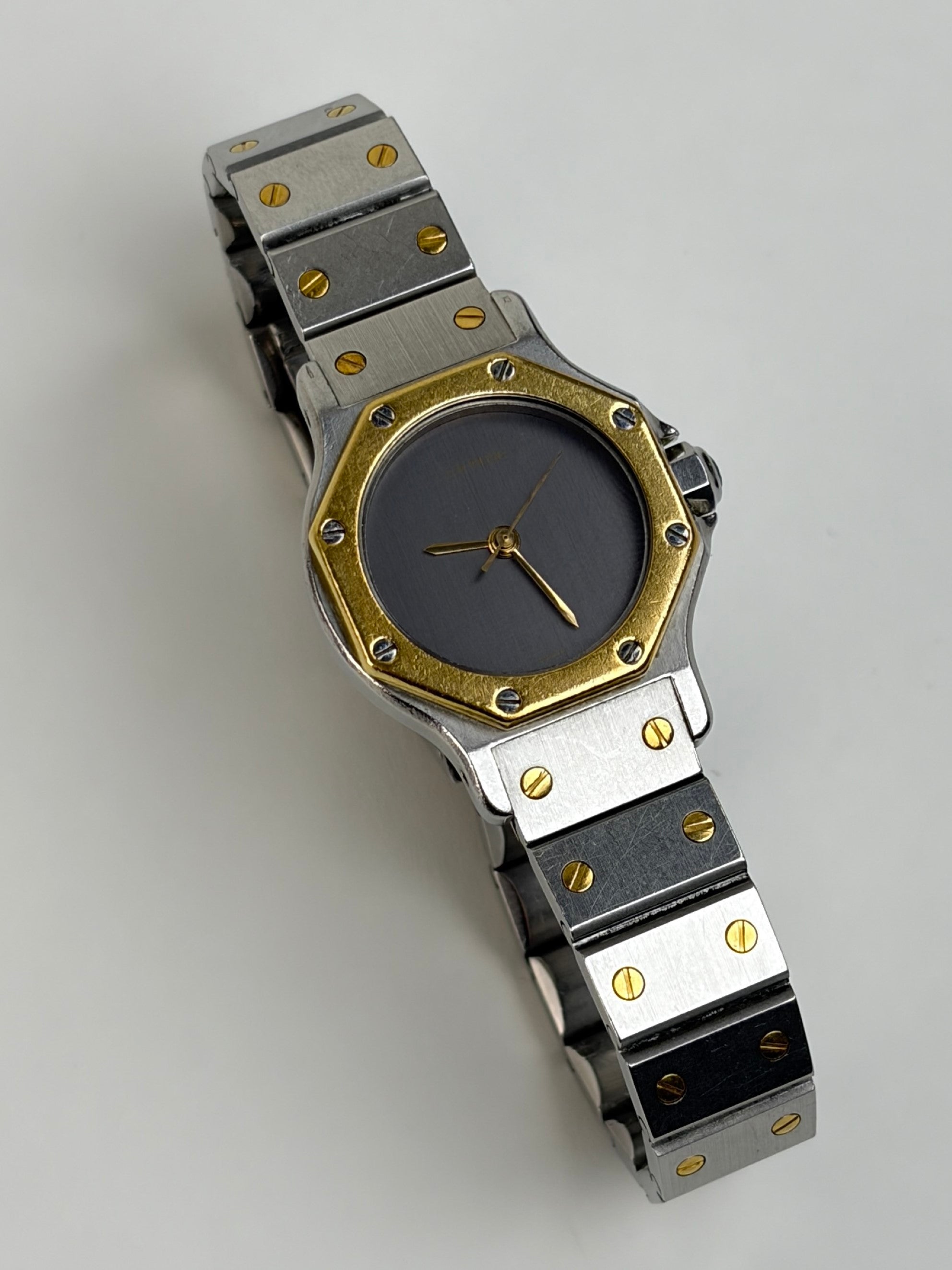 Cartier Santos Octagon steel 18k karat yellow gold Automatic ghost dial ladies Watch 22mm