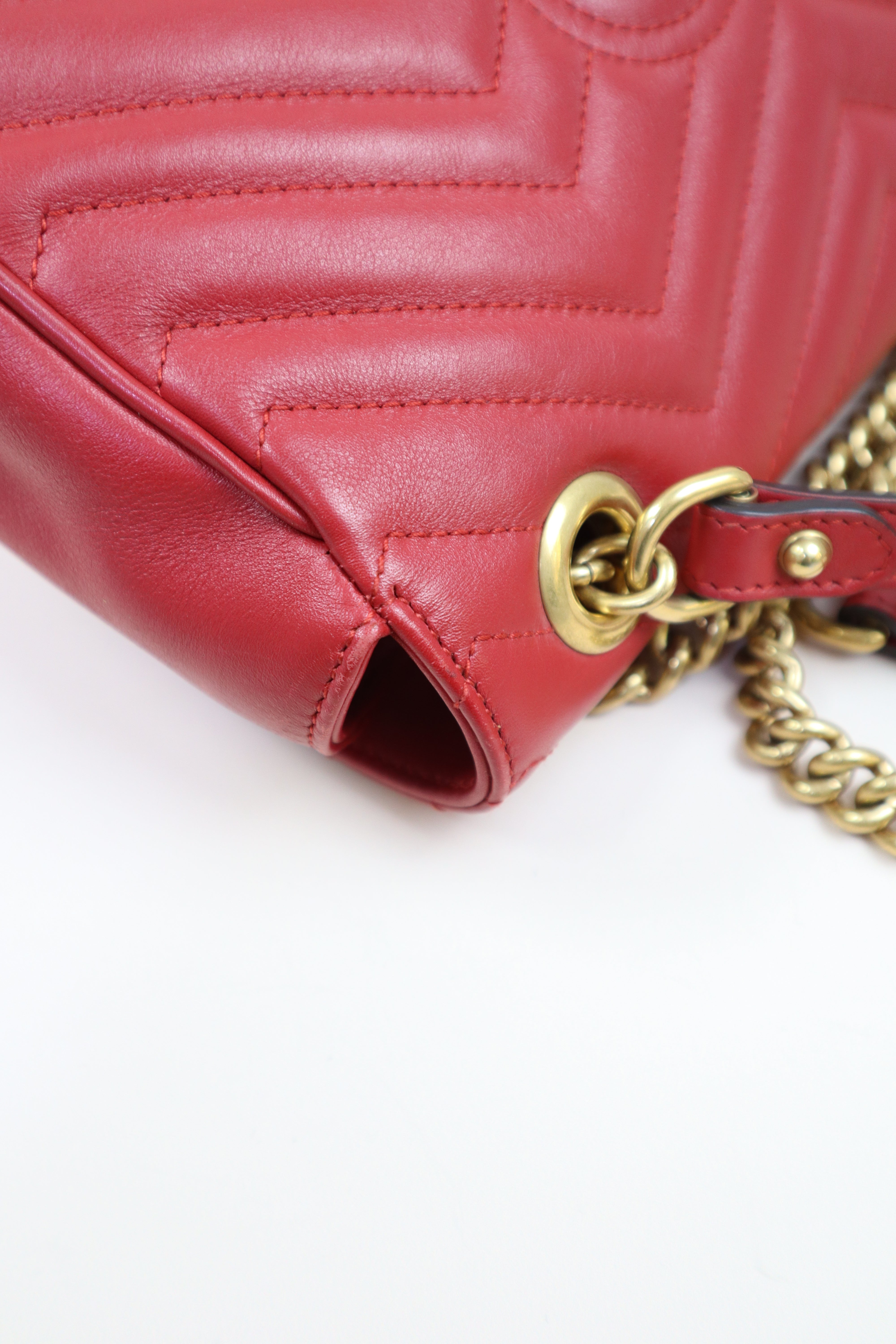 Gucci Red GG Medium Marmont Crossbody Bag