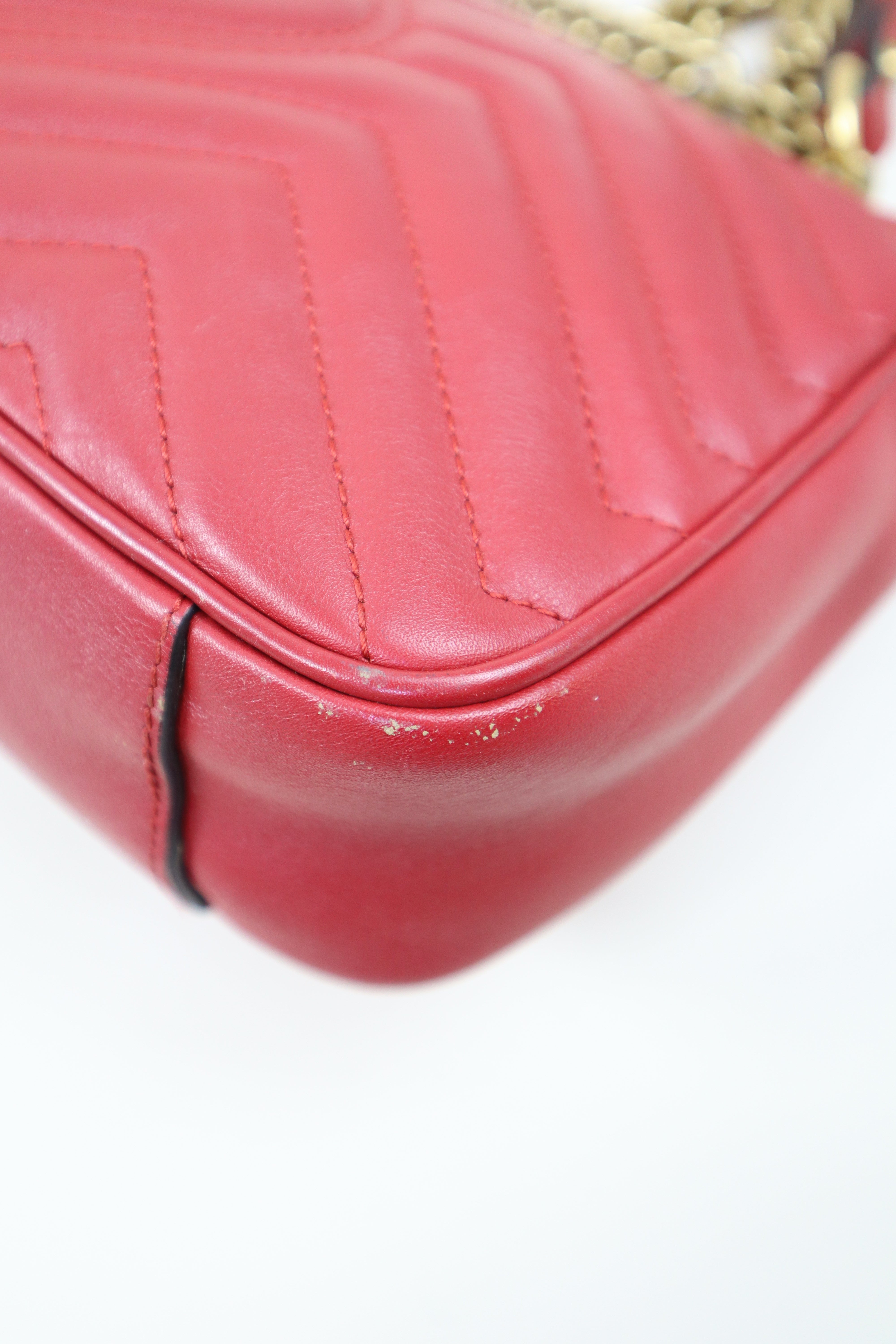 Gucci Red GG Medium Marmont Crossbody Bag