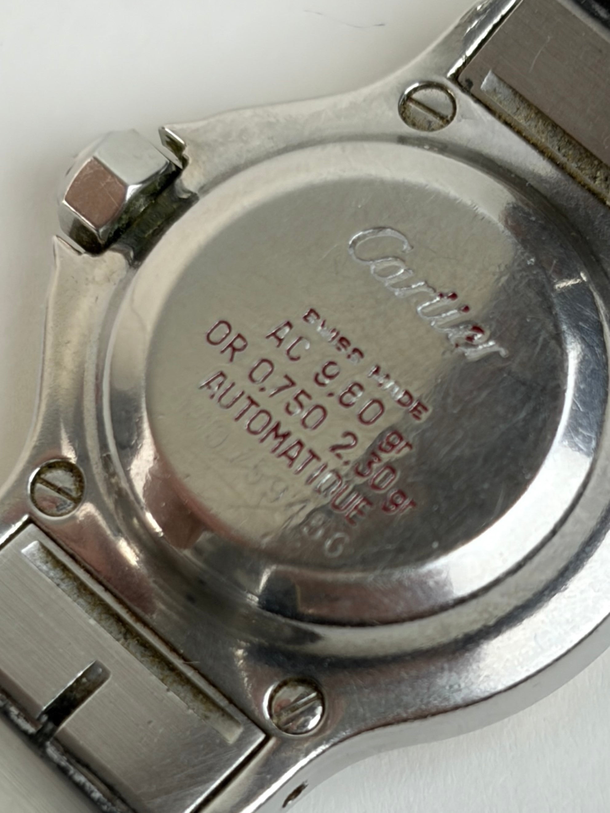 Cartier Santos Octagon steel 18k karat yellow gold Automatic ghost dial ladies Watch 22mm