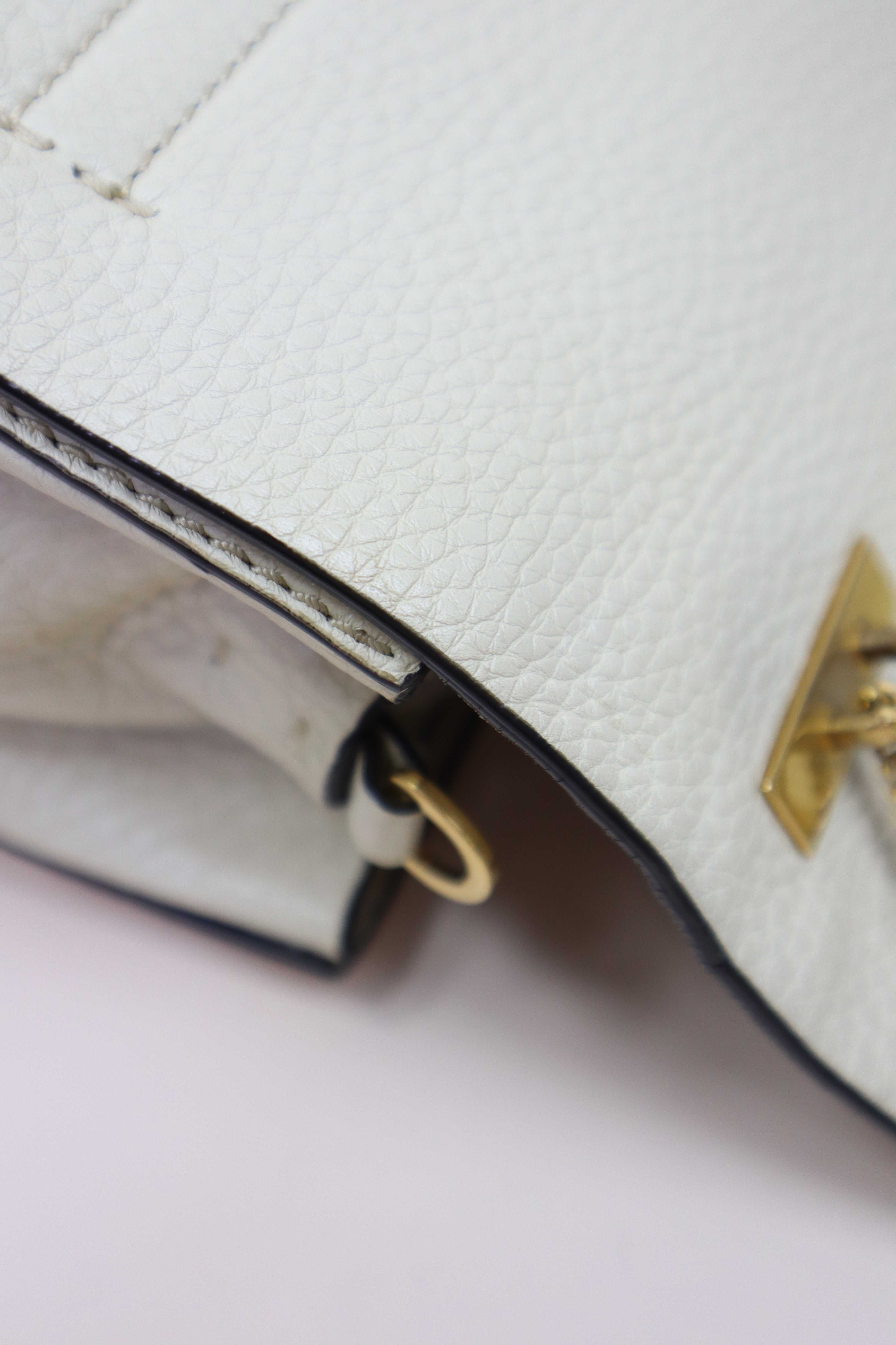 Valentino Off White V Ring Flap Chain Crossbody Bag