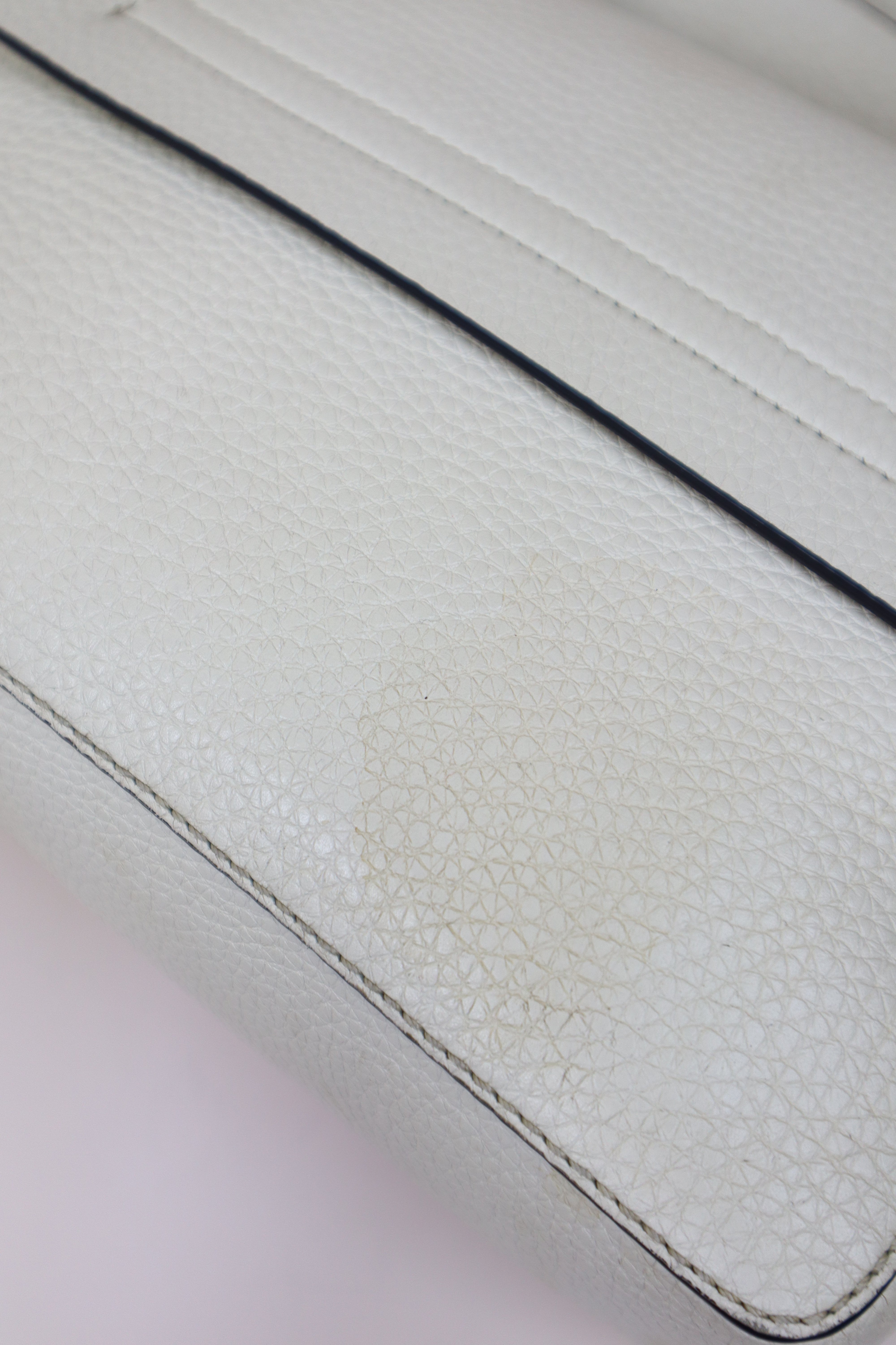Valentino Off White V Ring Flap Chain Crossbody Bag