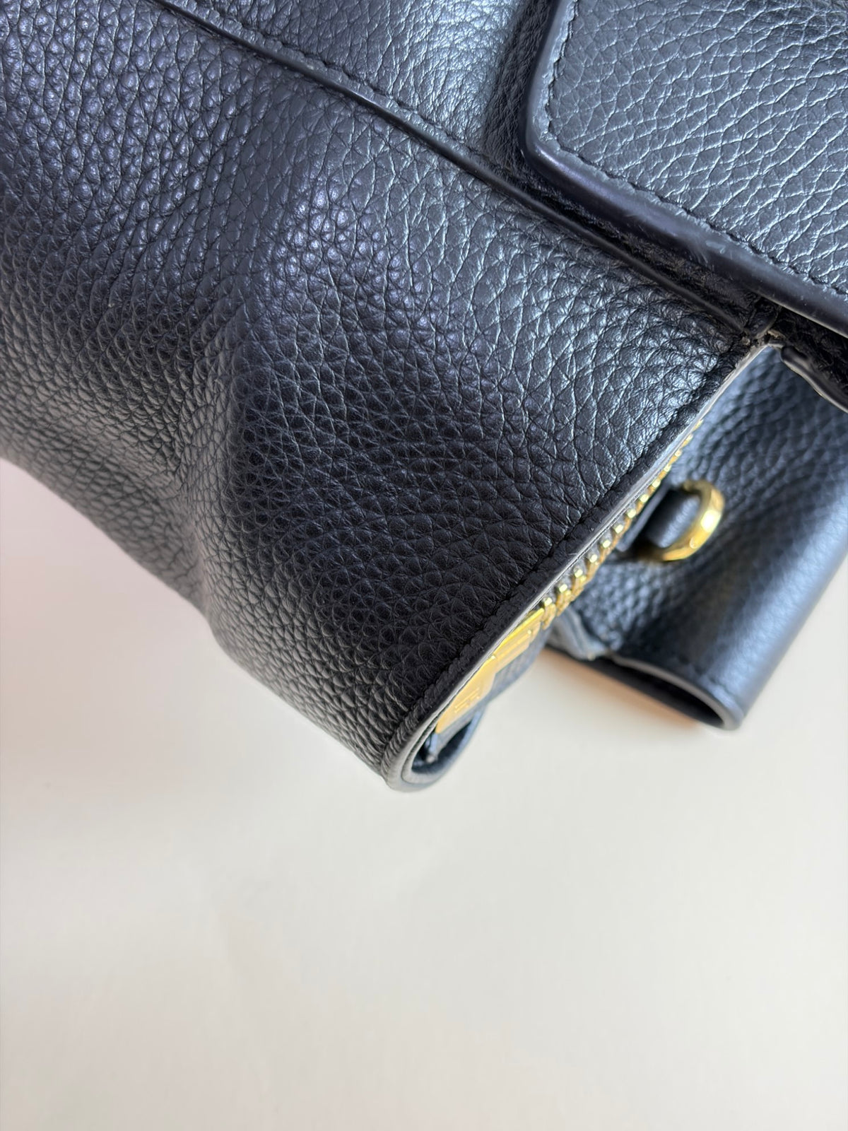 Tom Ford black leather turn-lock Natalia tote bag