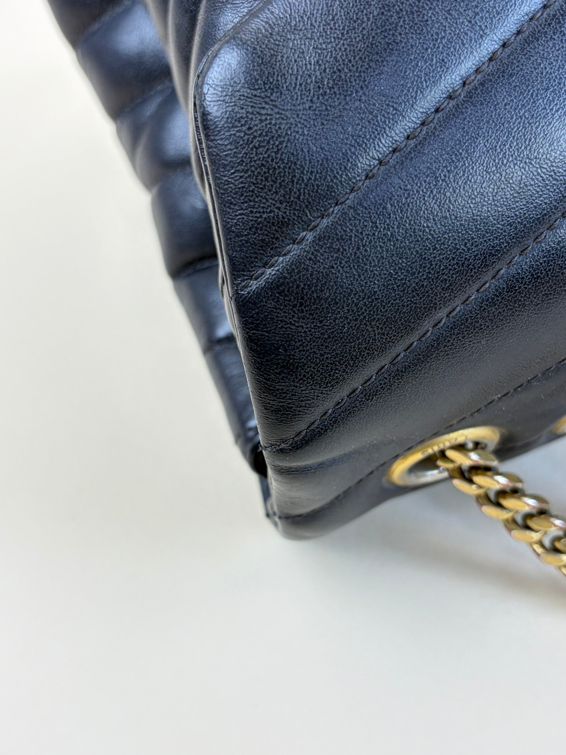YSL Black Quilted Monogram Medium Loulou Chain Shoulder Bag