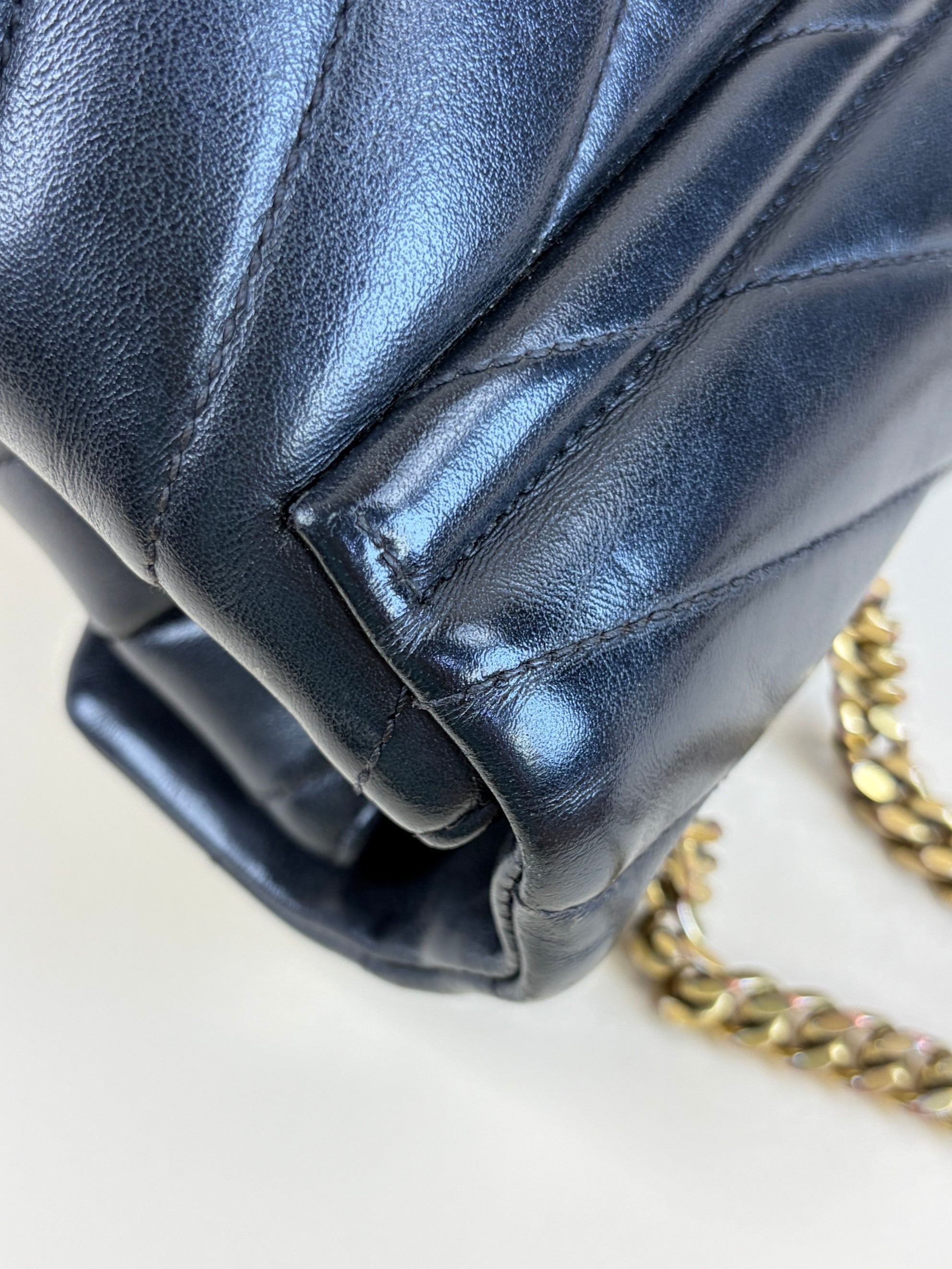 YSL Black Quilted Monogram Medium Loulou Chain Shoulder Bag