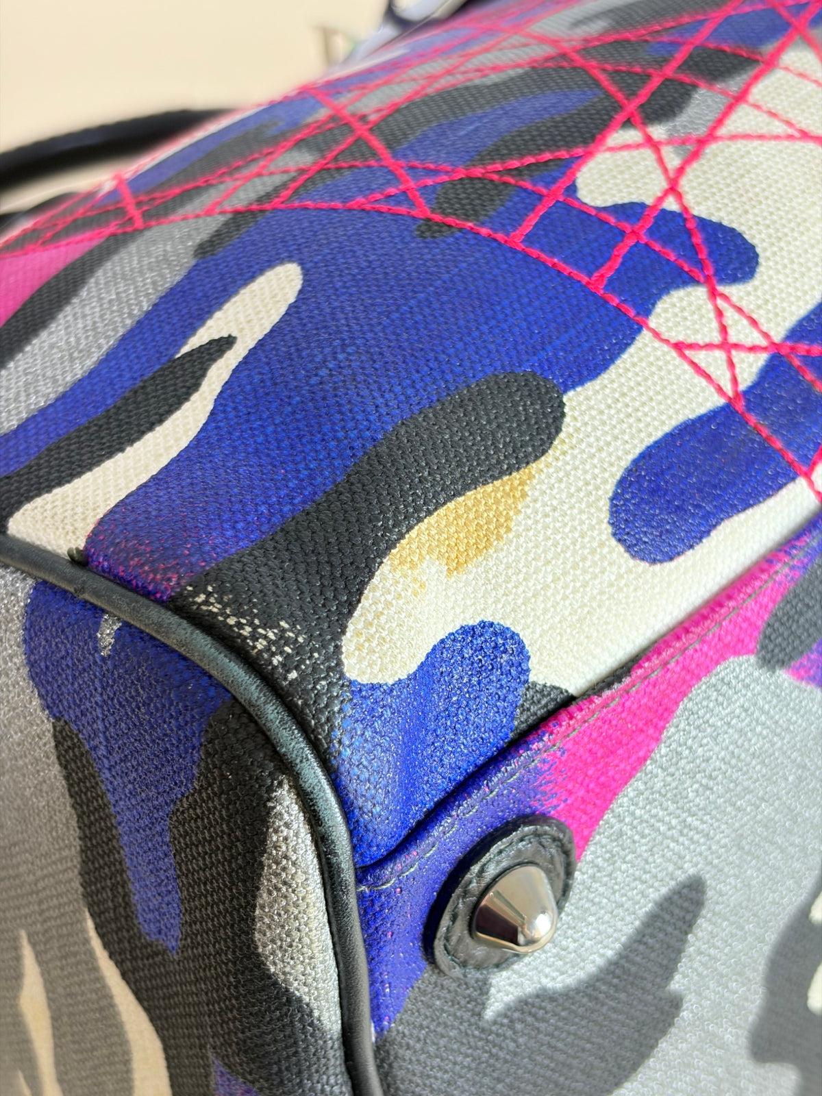 Louis Vuitton multicolor camouflage canvas Anselm Rayle Boston bag