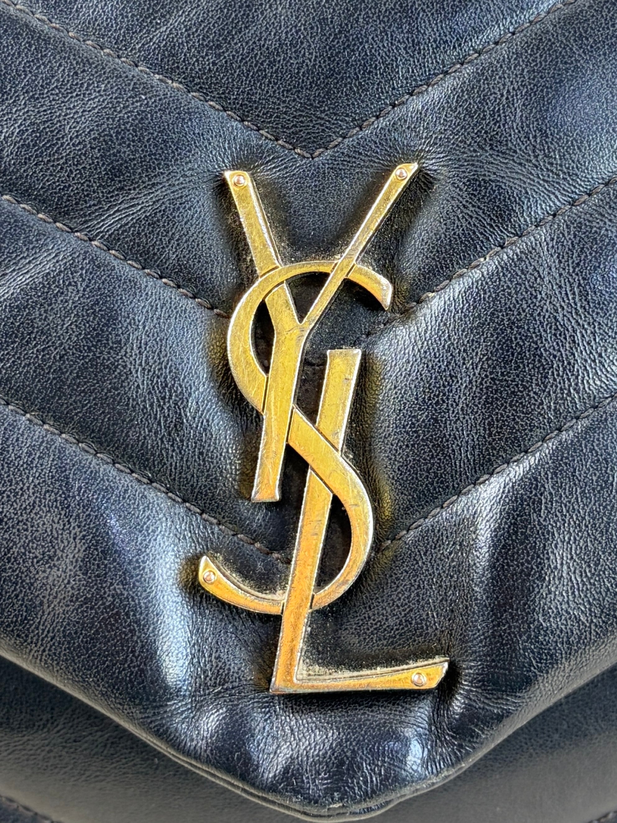 YSL Black Quilted Monogram Medium Loulou Chain Shoulder Bag