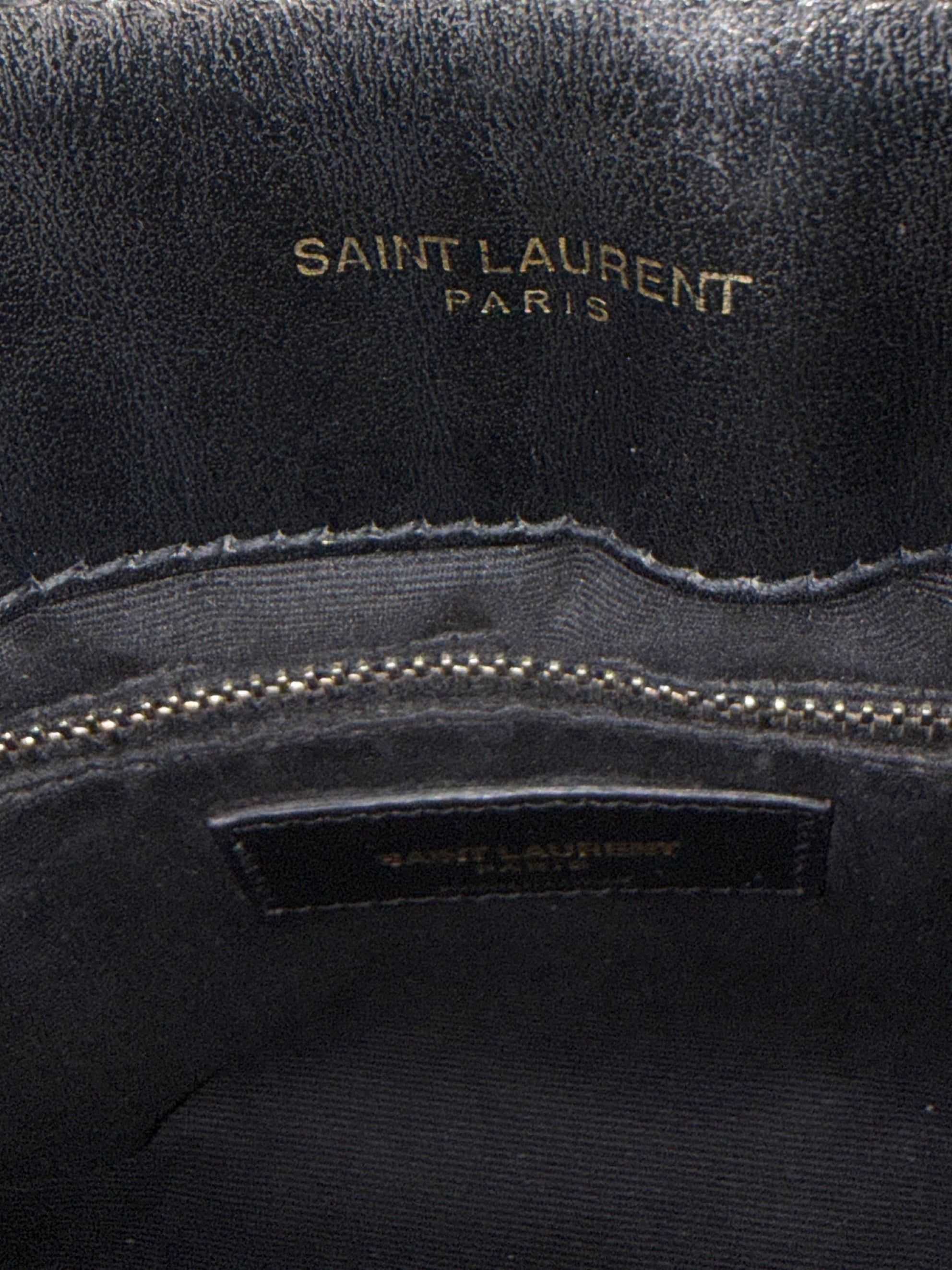 YSL Black Quilted Monogram Medium Loulou Chain Shoulder Bag