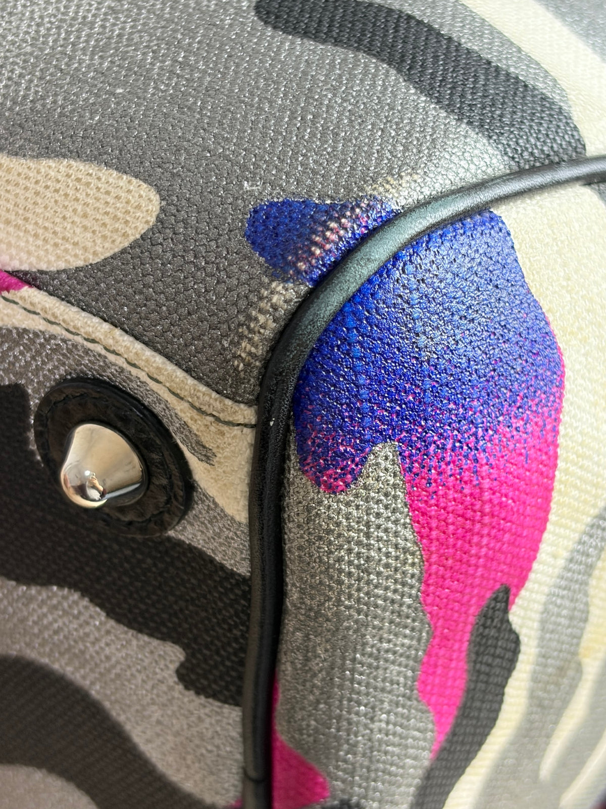 Louis Vuitton multicolor camouflage canvas Anselm Rayle Boston bag
