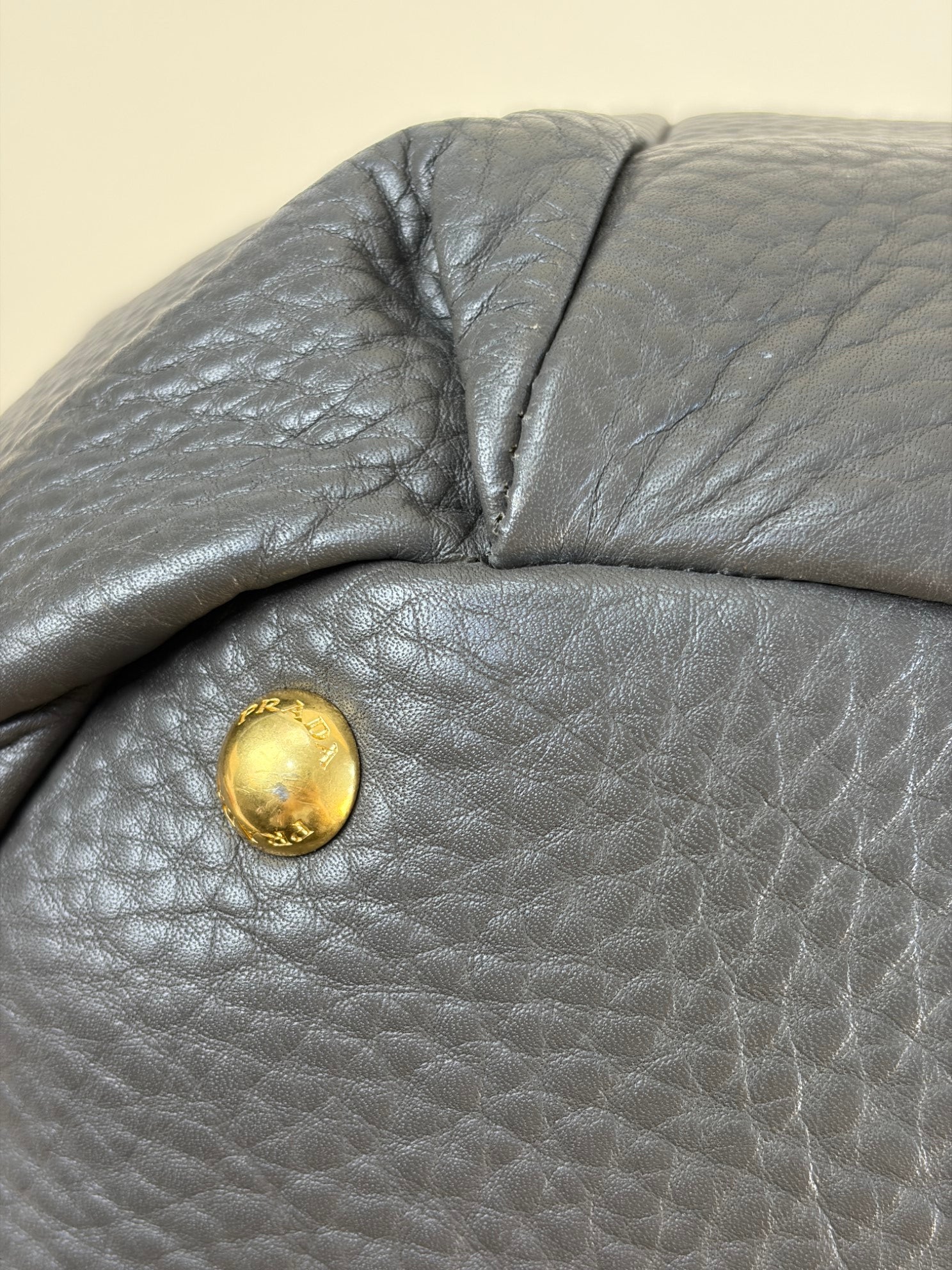 Prada Argilla Vitello Daino Tote Bag