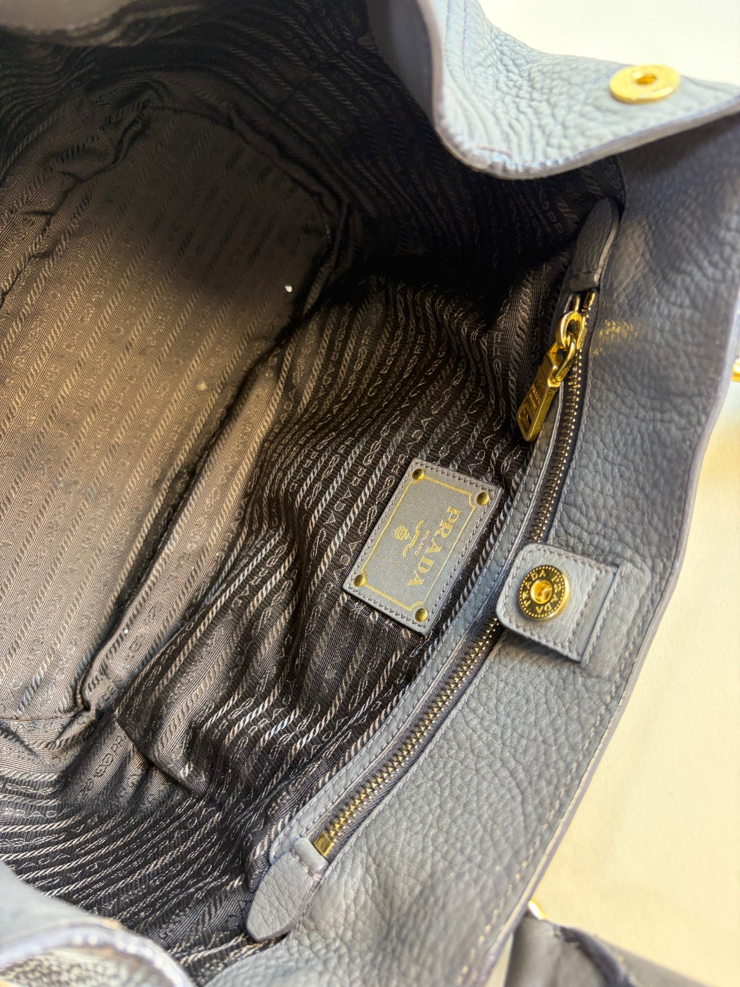 Prada Argilla Vitello Daino Tote Bag