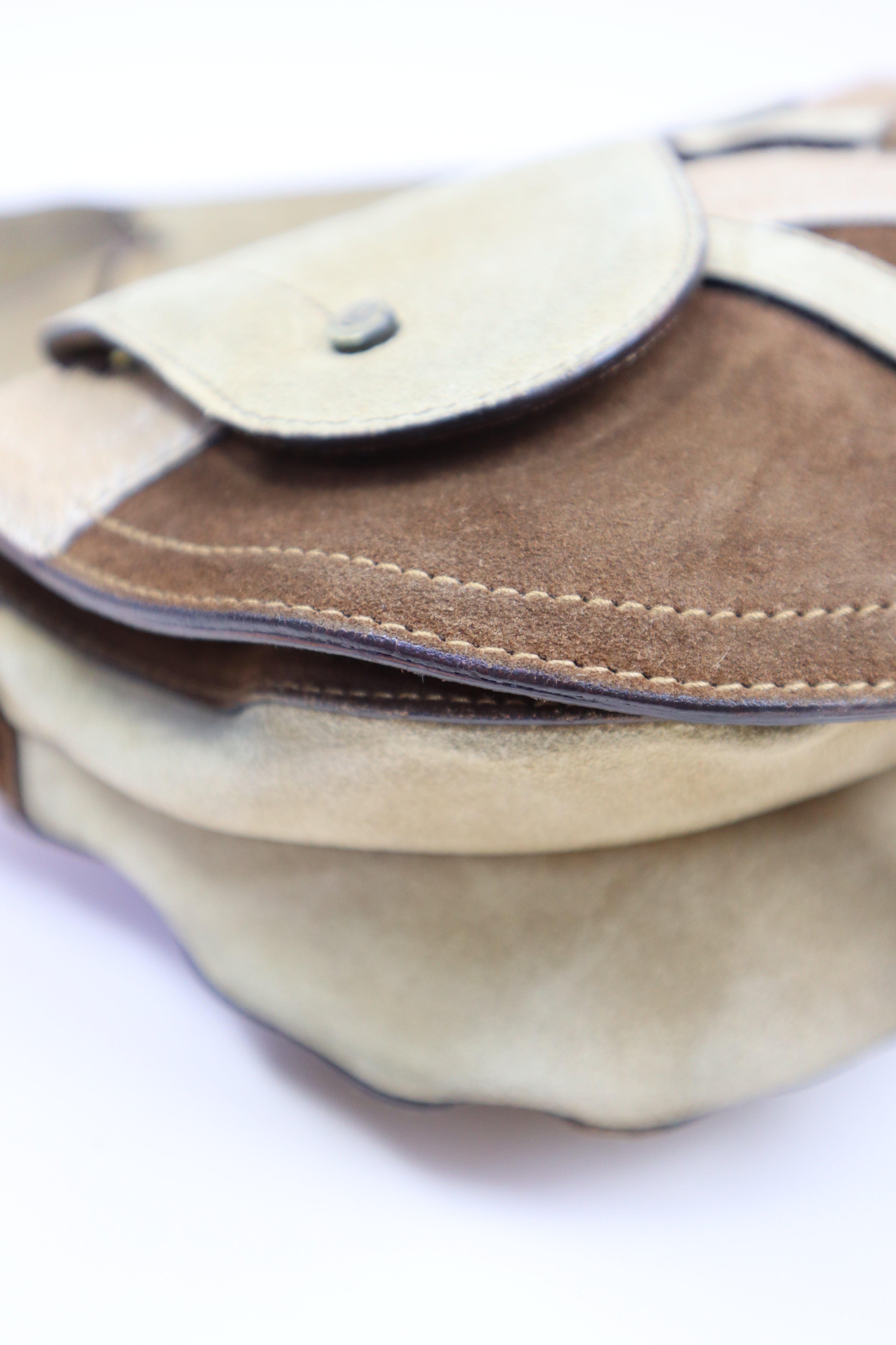 Christian Dior Bicolor Vintage Limited Edition Pony Hair Saddle Crossbody Bag