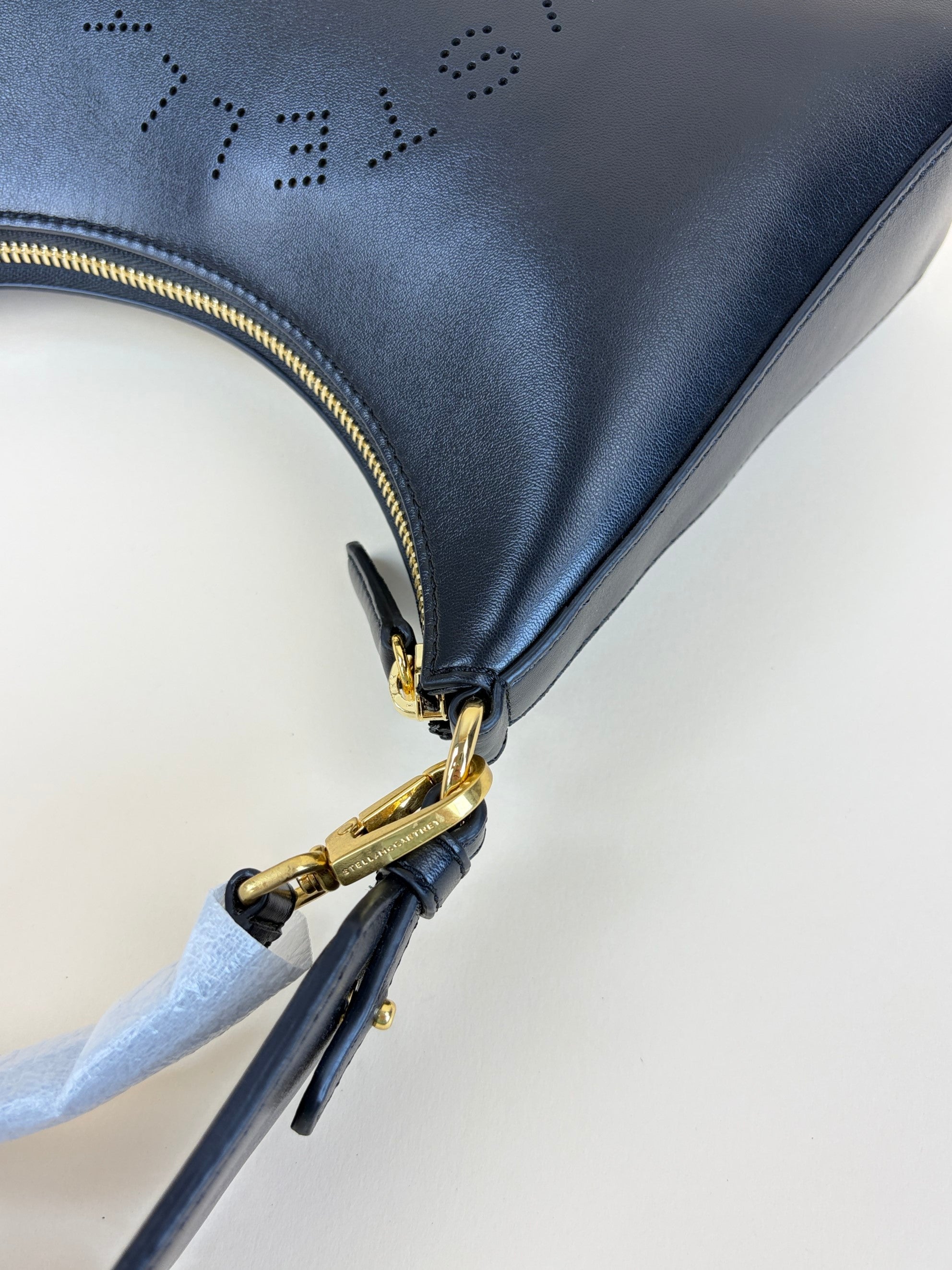 Stella Mccartney Black Logo Crossbody Shoulder Bag