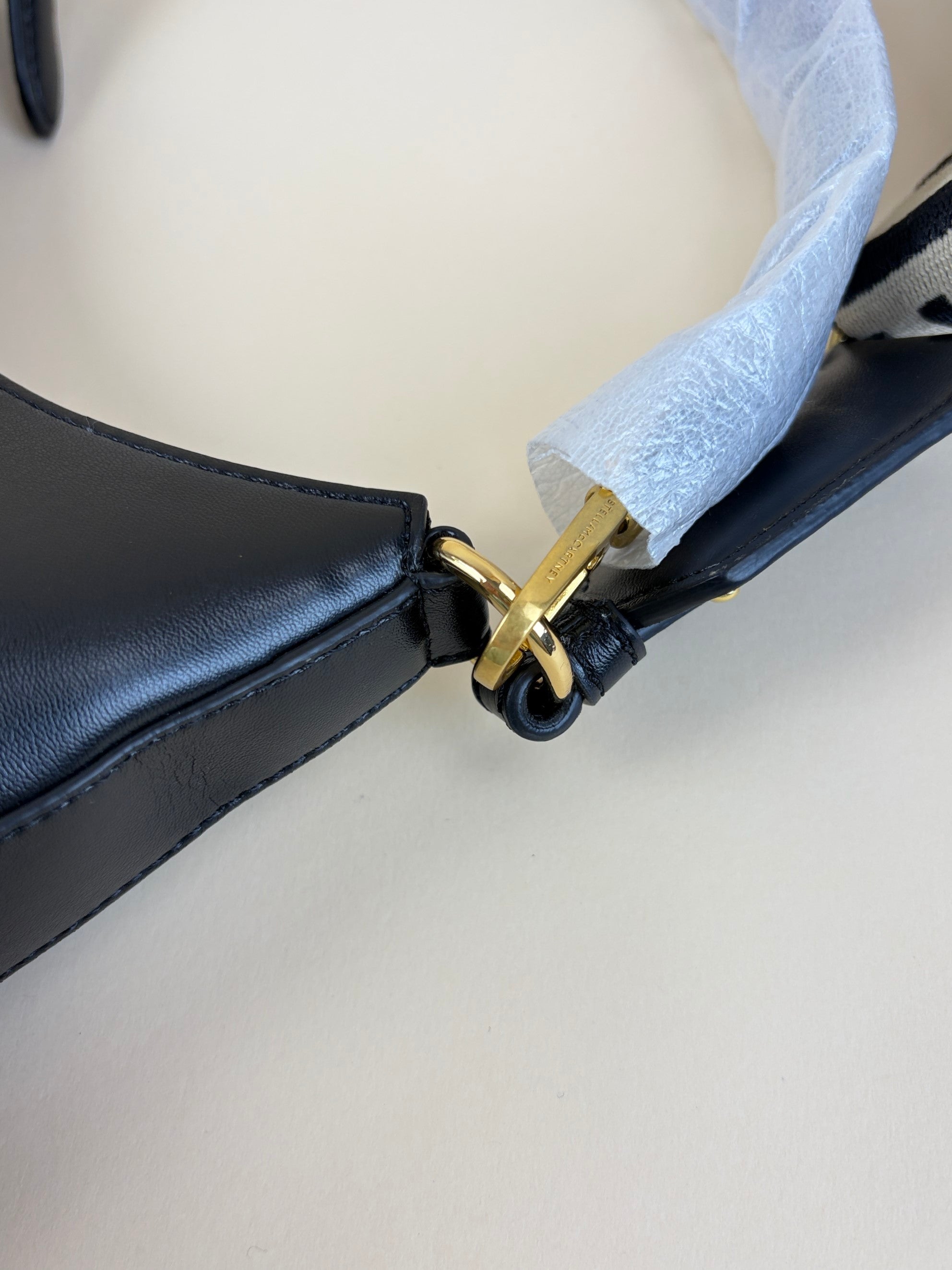 Stella Mccartney Black Logo Crossbody Shoulder Bag