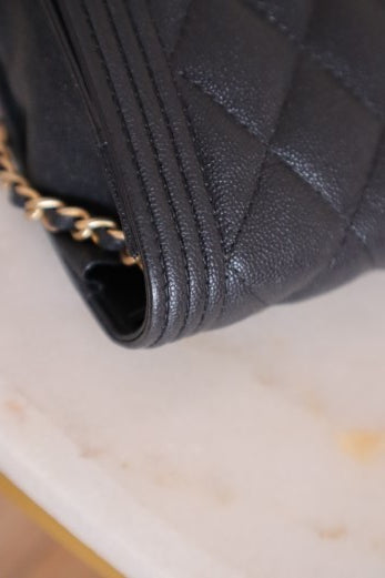 Chanel black Boy Wallet on Chain