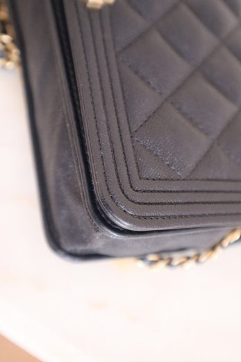 Chanel black Boy Wallet on Chain