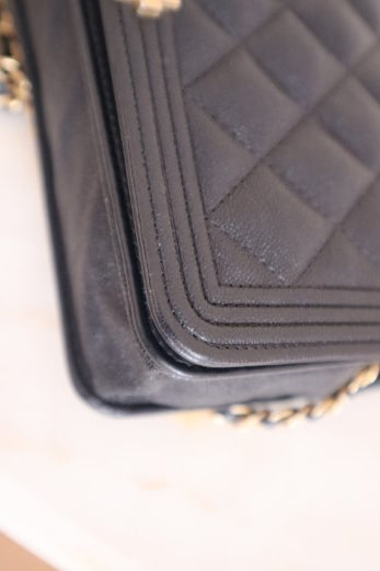 Chanel black Boy Wallet on Chain