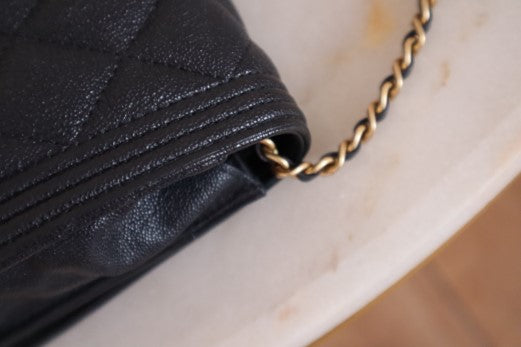 Chanel black Boy Wallet on Chain