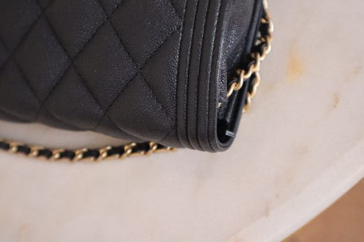 Chanel black Boy Wallet on Chain