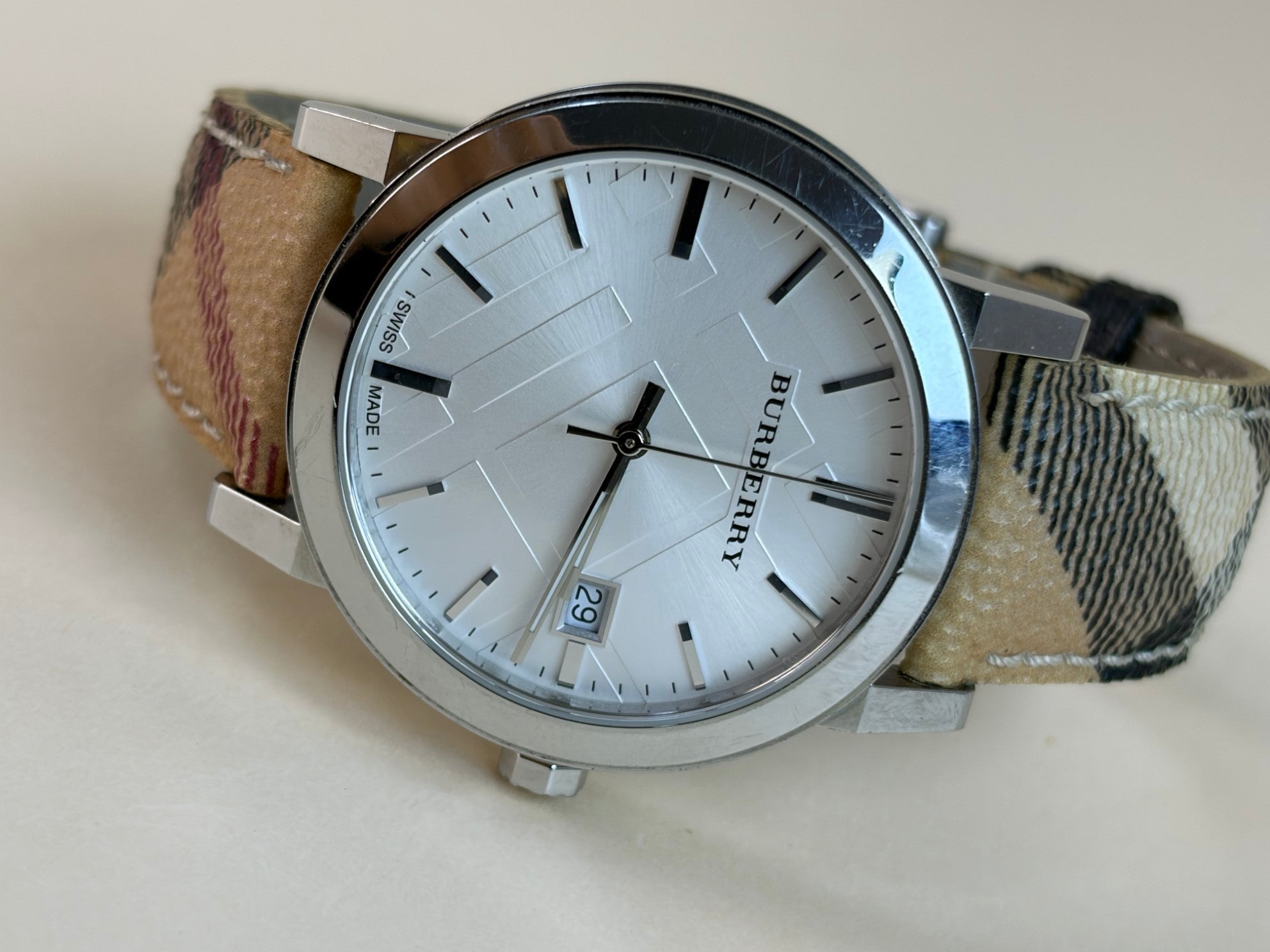 Burberry Stainless Steel Heritage 34mm Nova Check Watch